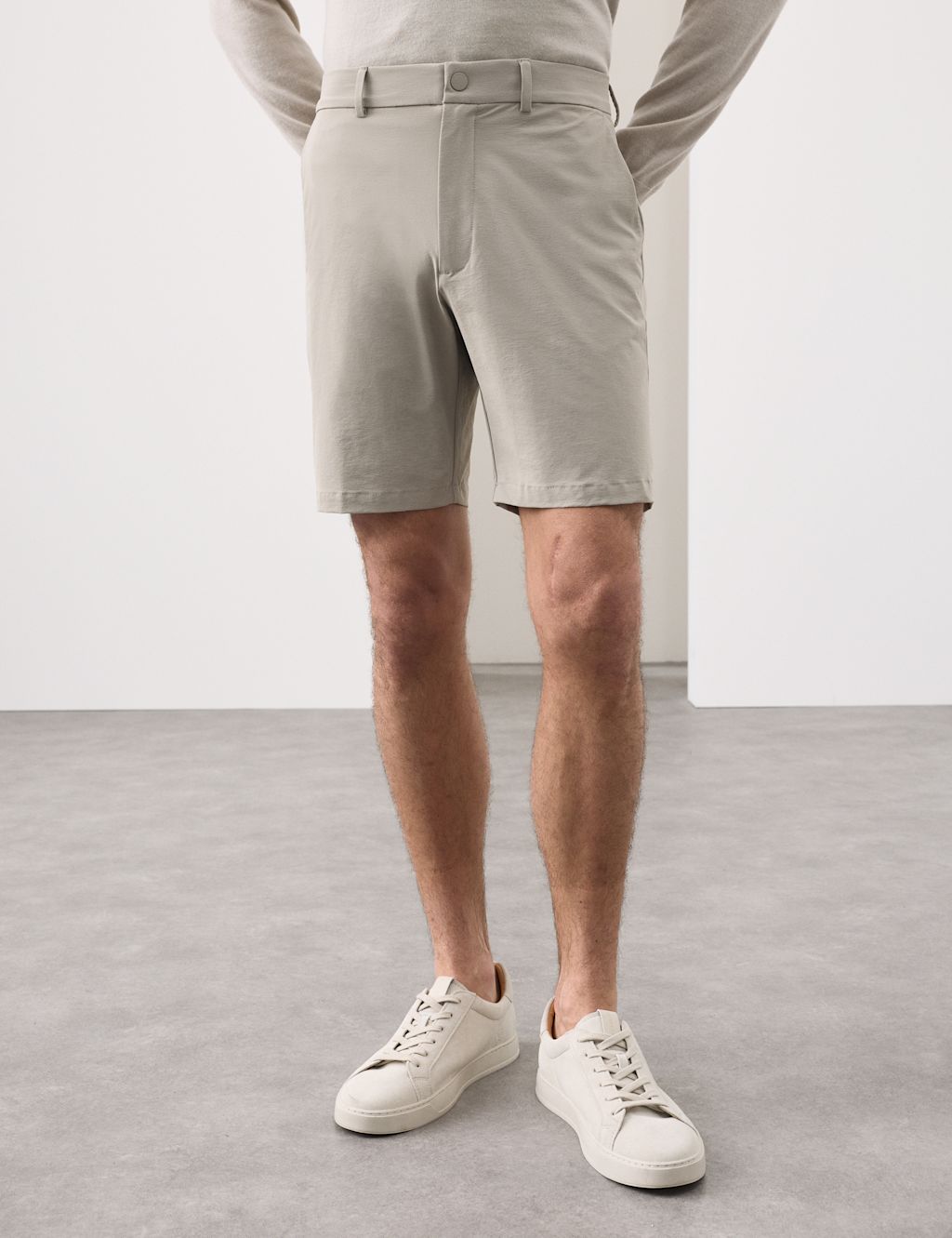 Autograph Performance Technical Stretch Shorts - 34 - Light Grey, Light Grey