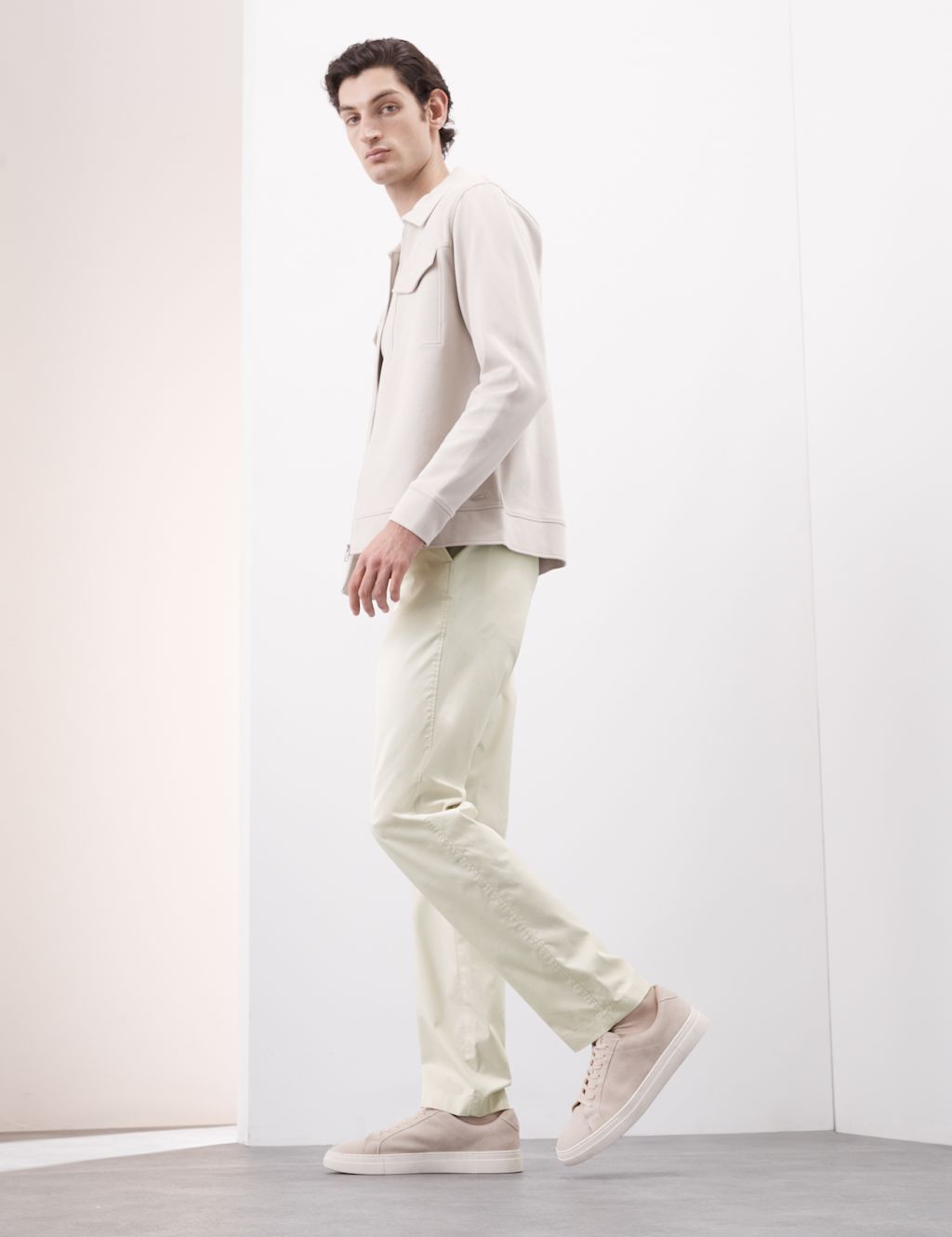 Autograph Regular Fit Super Lightweight Chinos - 3029 - Pale Opaline, Pale Opaline