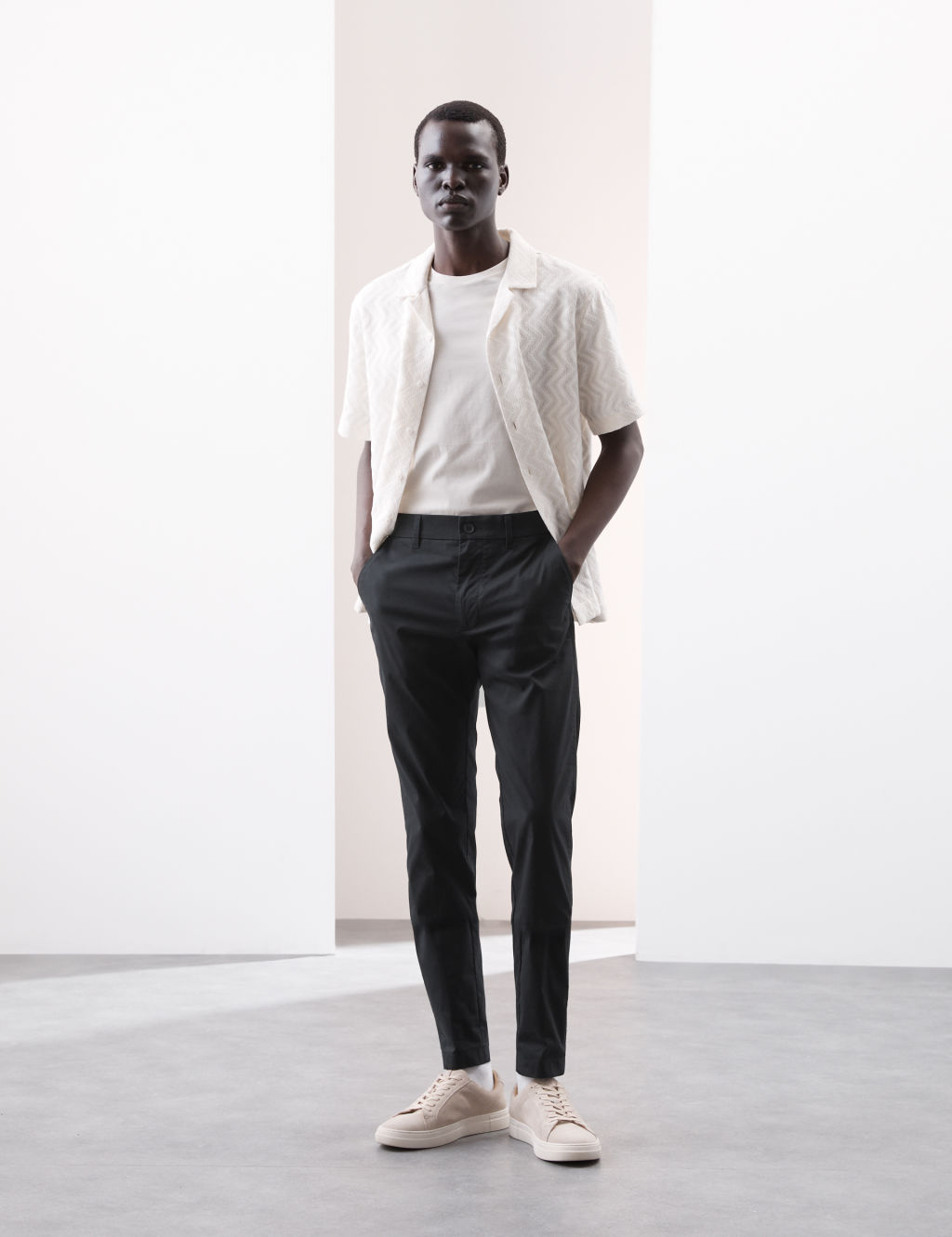 Autograph Slim Fit Super Lightweight Chinos - 3233 - Black, Black