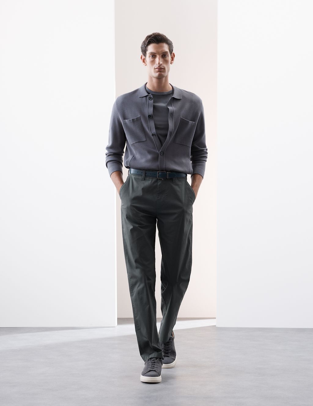 Autograph Loose Fit Super Lightweight Chinos - 32LNG - Dark Pewter, Dark Pewter