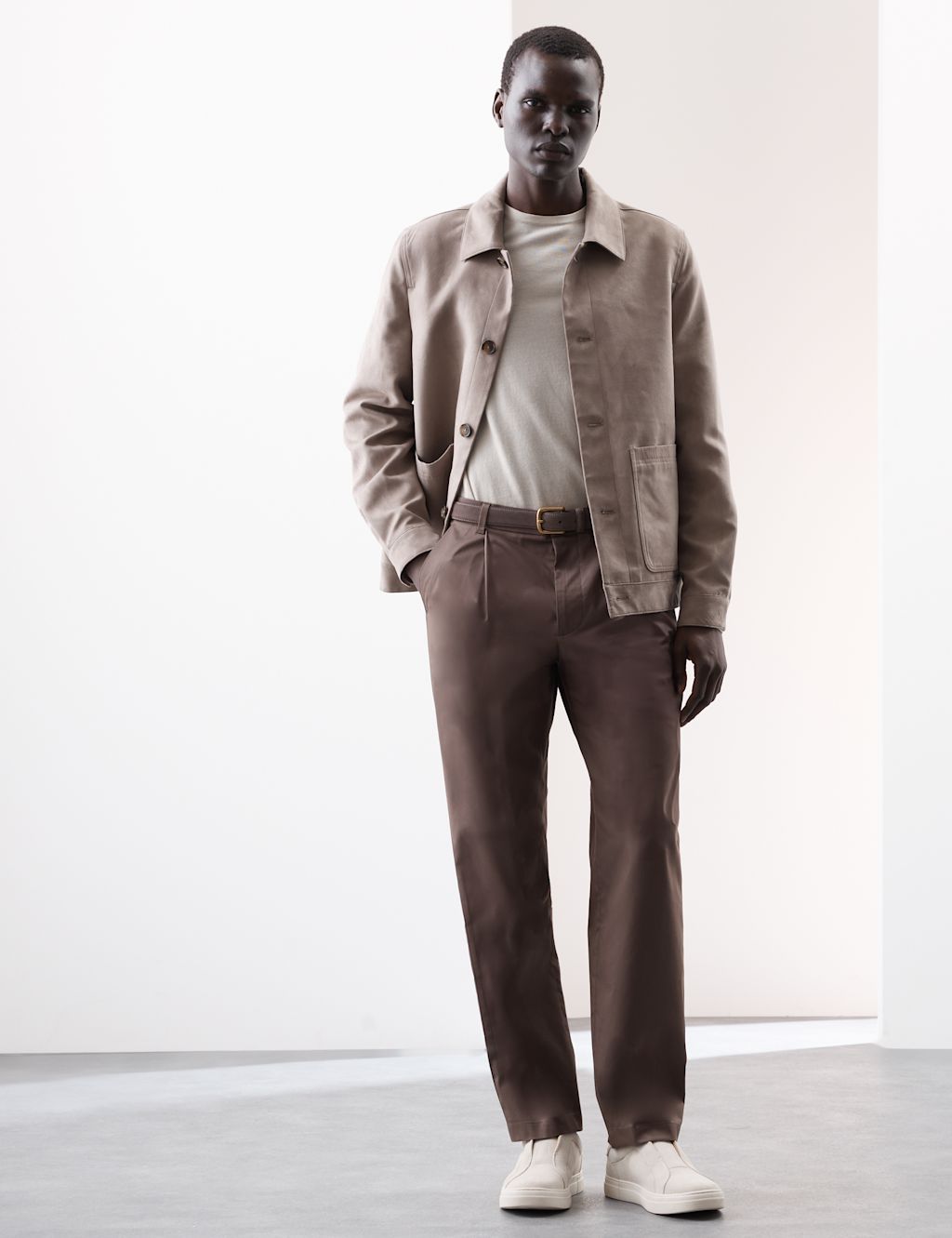 Autograph Tapered Fit Super Lightweight Chinos - 3833 - Mole, Mole