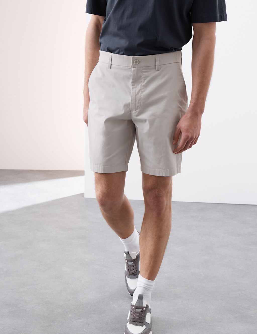 Autograph Regular Fit Super Lightweight Chino Shorts - 30MID - Dove, Dove