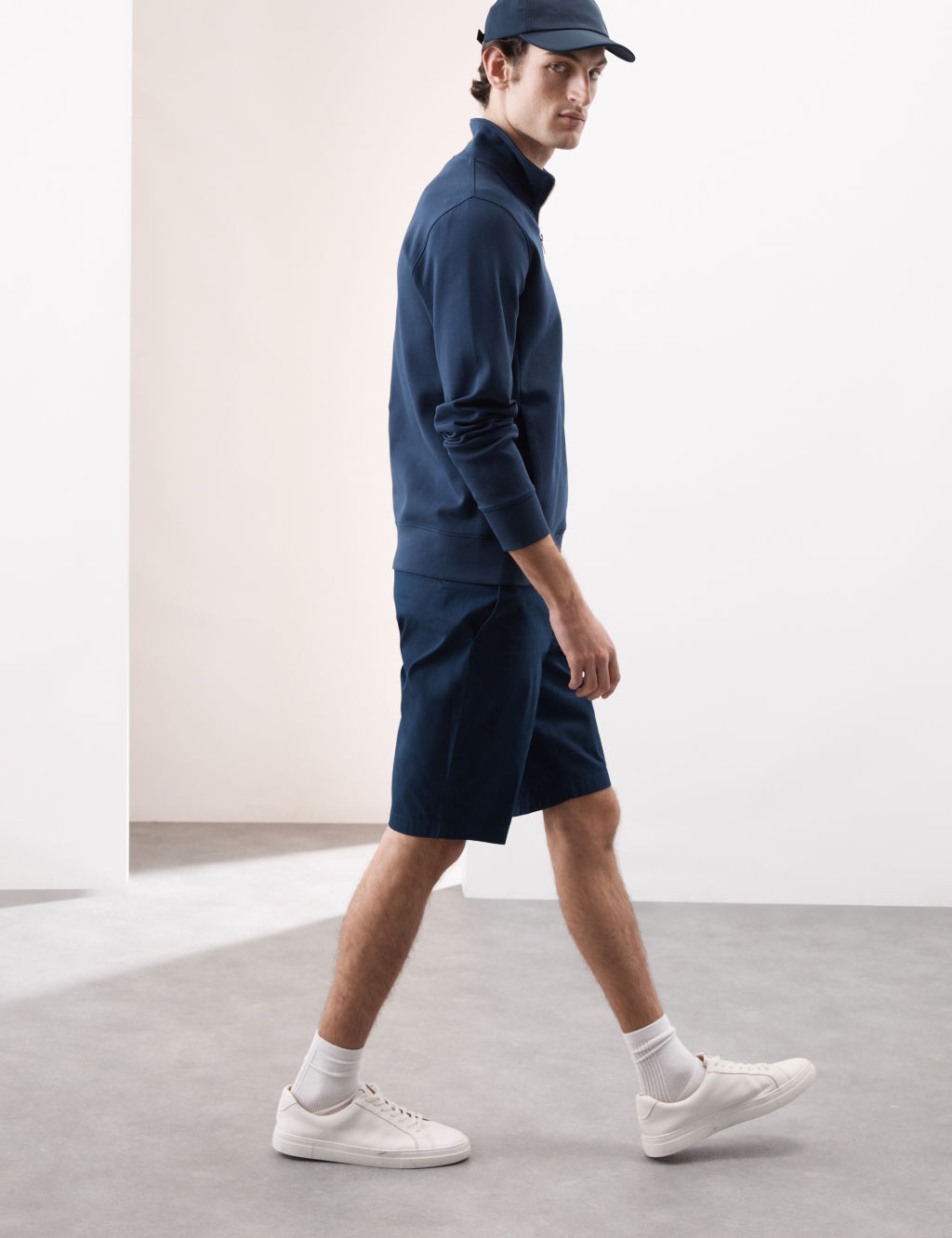 Autograph Regular Fit Super Lightweight Chino Shorts - 34MID - Dark Navy, Dark Navy