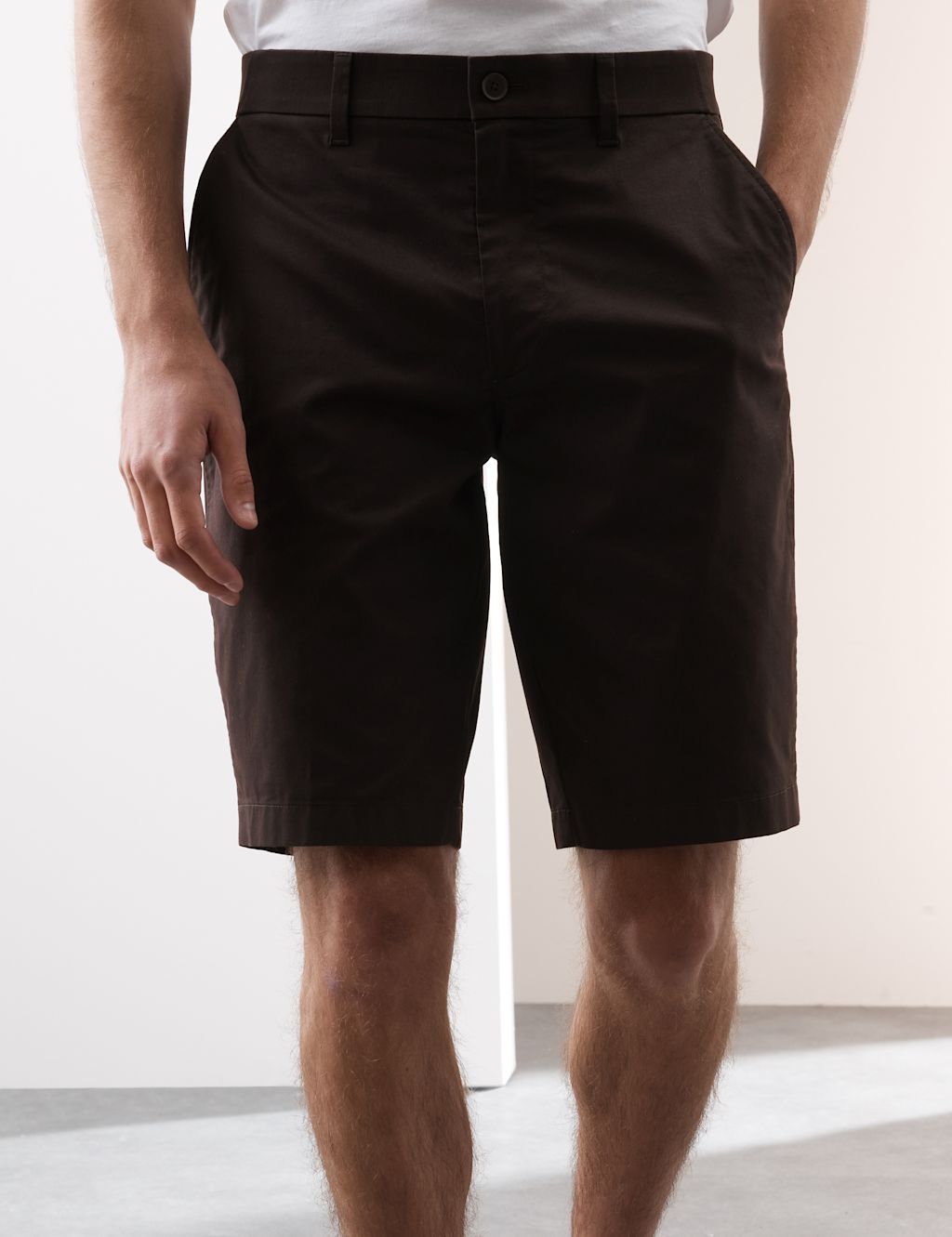 Autograph Regular Fit Super Lightweight Chino Shorts - 30MID - Dark Chocolate, Dark Chocolate