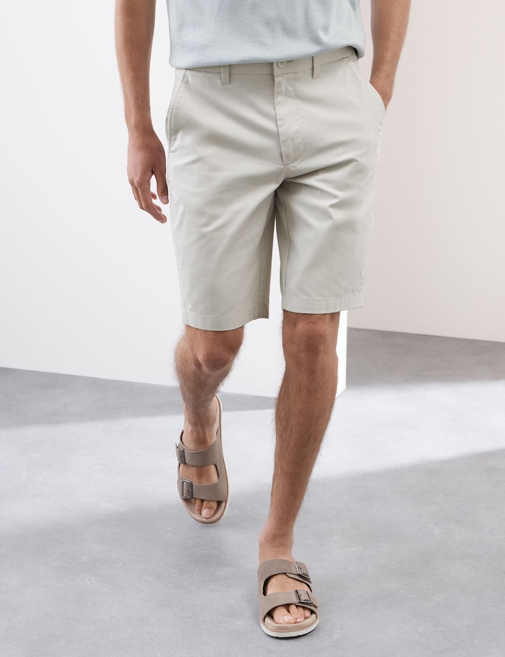 Autograph Slim Fit Super Lightweight Chino Shorts - 30SHT - Dove, Dove