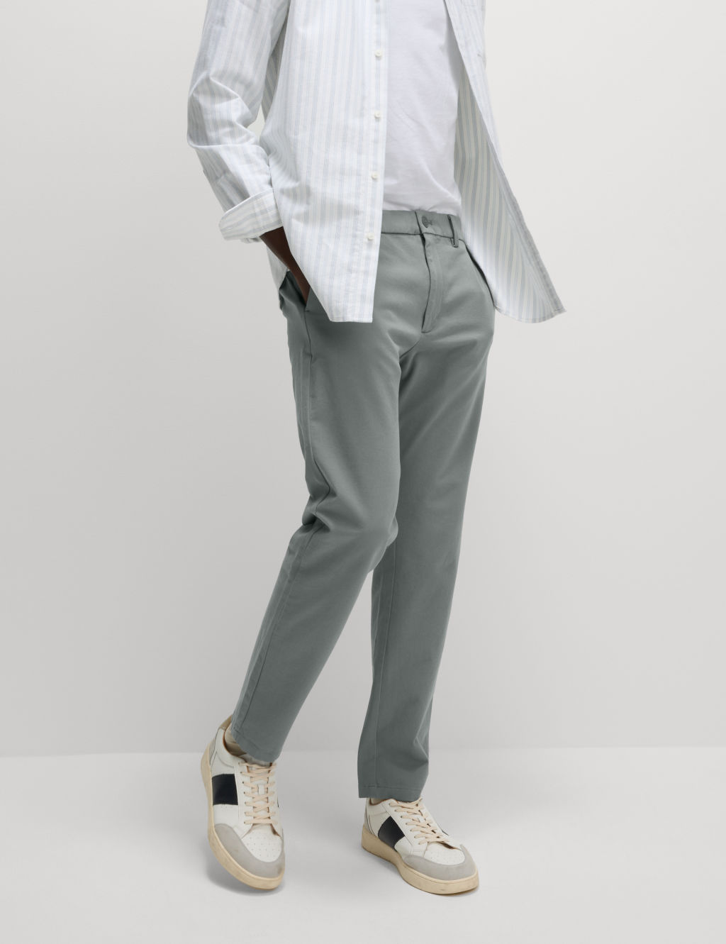 M&S The Ultimate Slim Fit Twill Chinos - 4231 - Ash Grey, Ash Grey