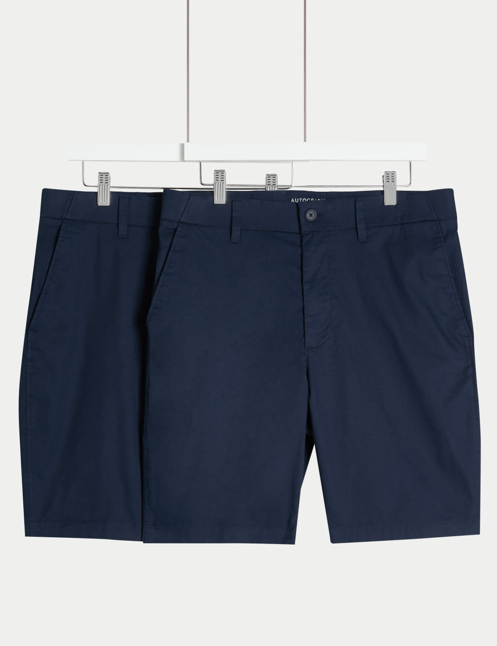 Autograph 2 Pack Regular Fit Lightweight Chino Shorts - 30MID - Navy, Navy