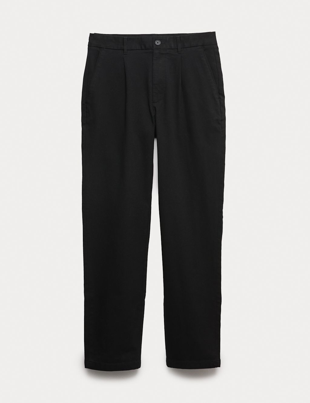 Autograph Regular Fit Textured Dobby Pleat Front Chinos - 3231 - Black, Black