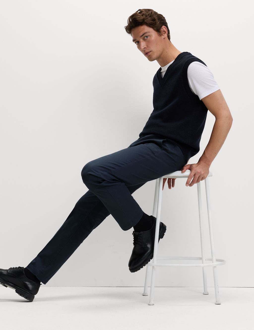 M&S Regular Fit Heritage Twill Chinos - 3231 - Navy, Navy