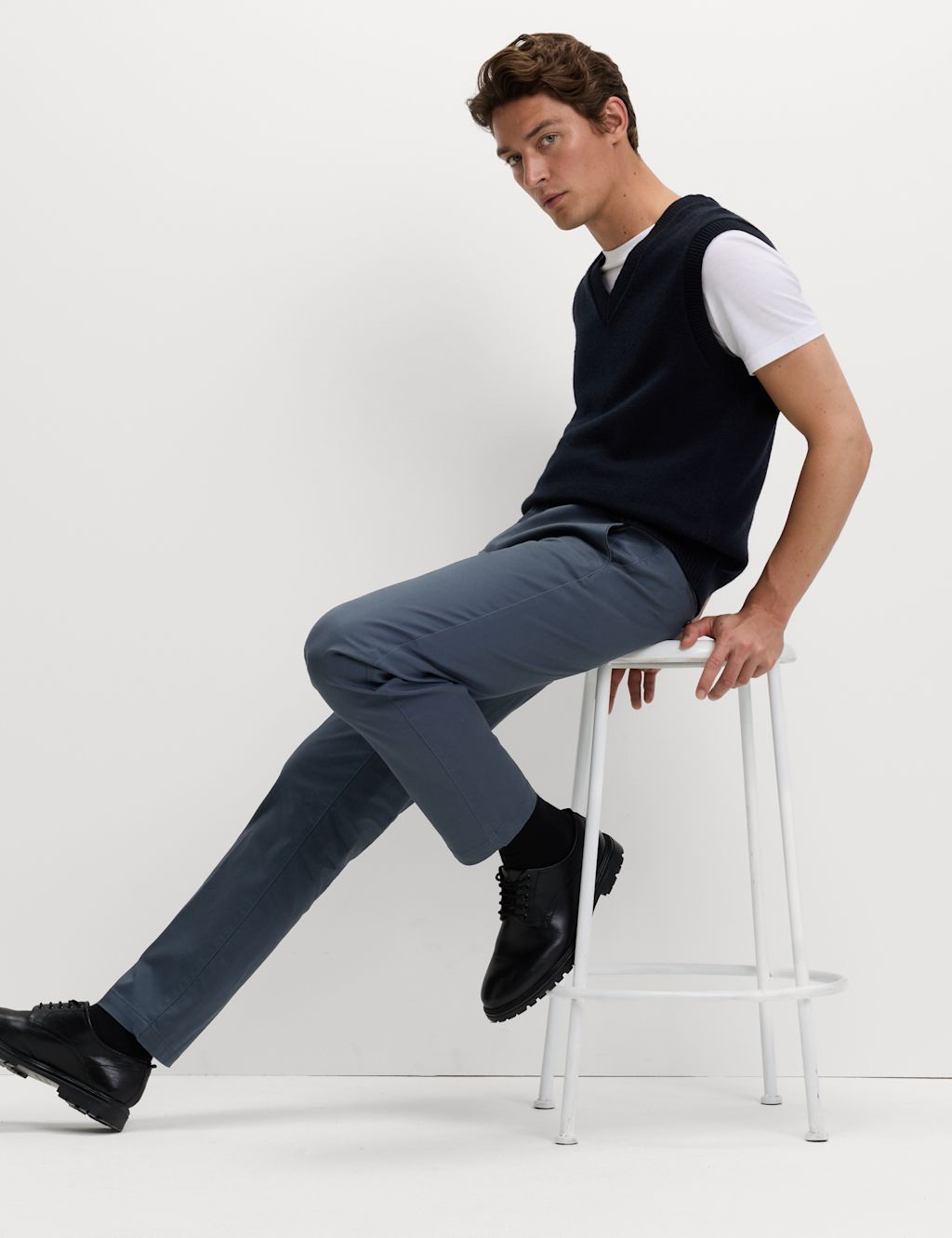 M&S Regular Fit Heritage Twill Chinos - 4433 - Dark Slate, Dark Slate