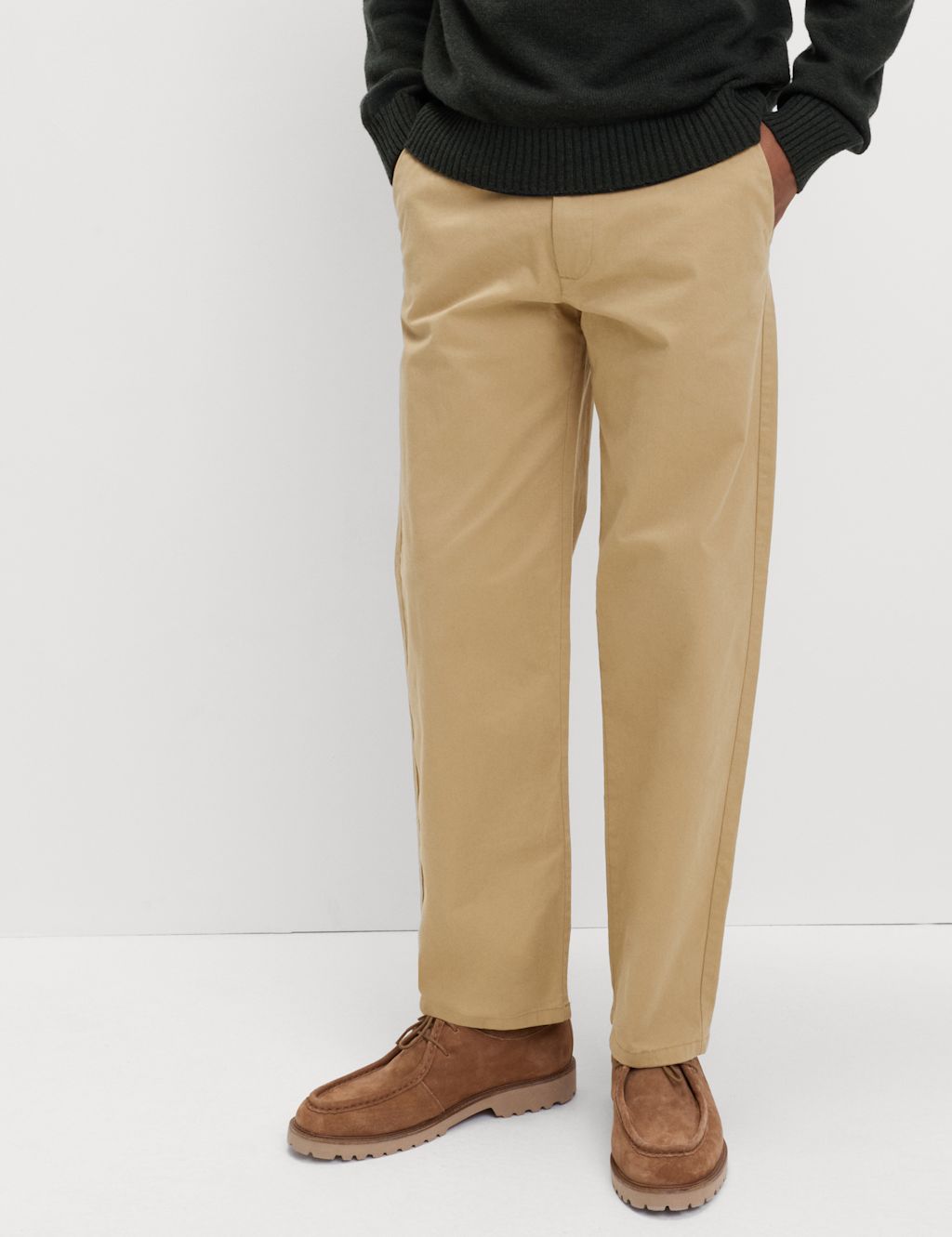 M&S Loose Fit Stretch Chinos - 4429 - Sand, Sand