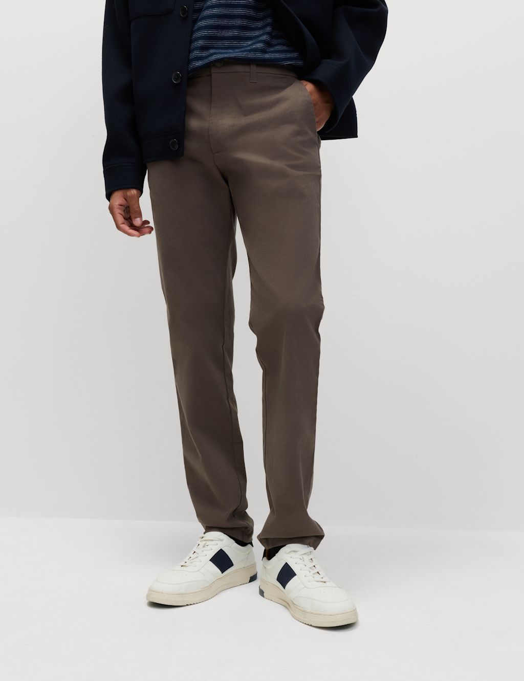 M&S Slim Fit Cotton Rich Stretch Chinos - 3029 - Mole, Mole