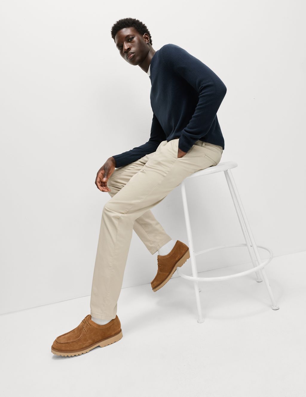 M&S Slim Fit Cotton Rich Stretch Chinos - 4227 - Medium Beige, Medium Beige