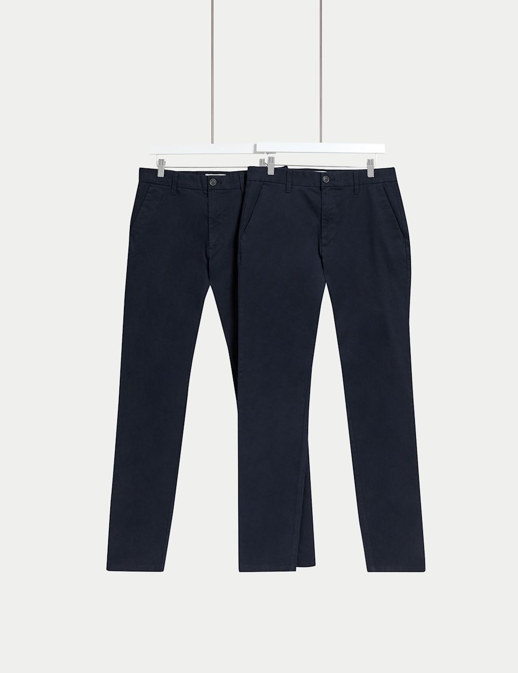 M&S 2 Pack Slim Fit Stretch Chinos - 3429 - Navy, Navy
