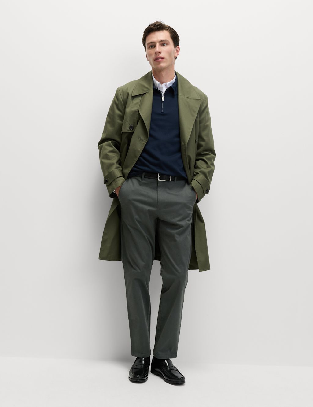 M&S Regular Fit Stretch Chinos - 3231 - Dark Pewter, Dark Pewter