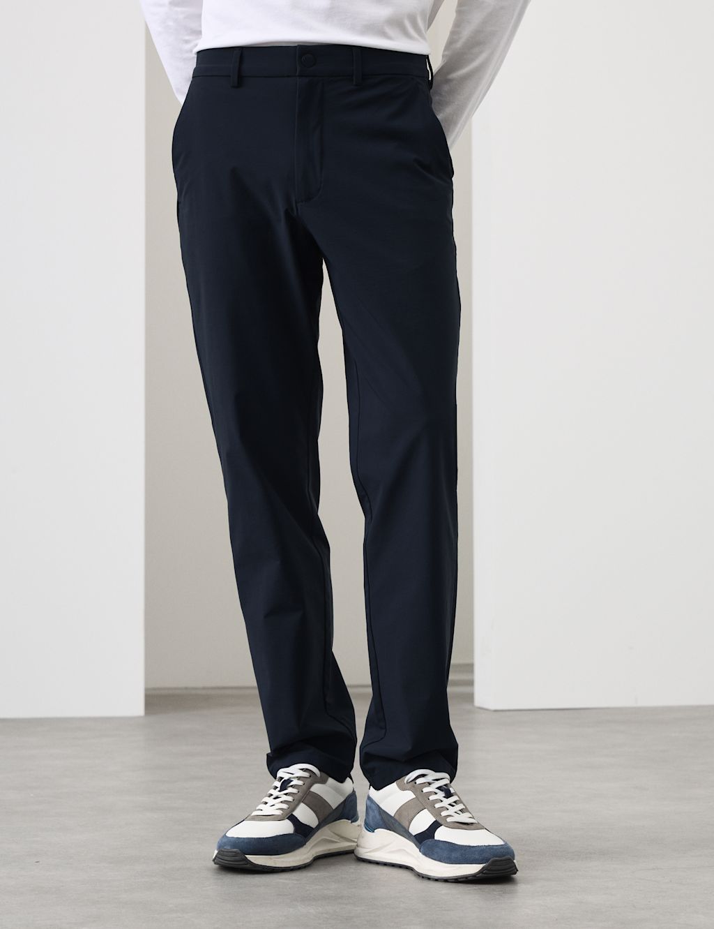 Autograph Performance Straight Fit Technical Trousers - 30/31in - Dark Navy, Dark Navy