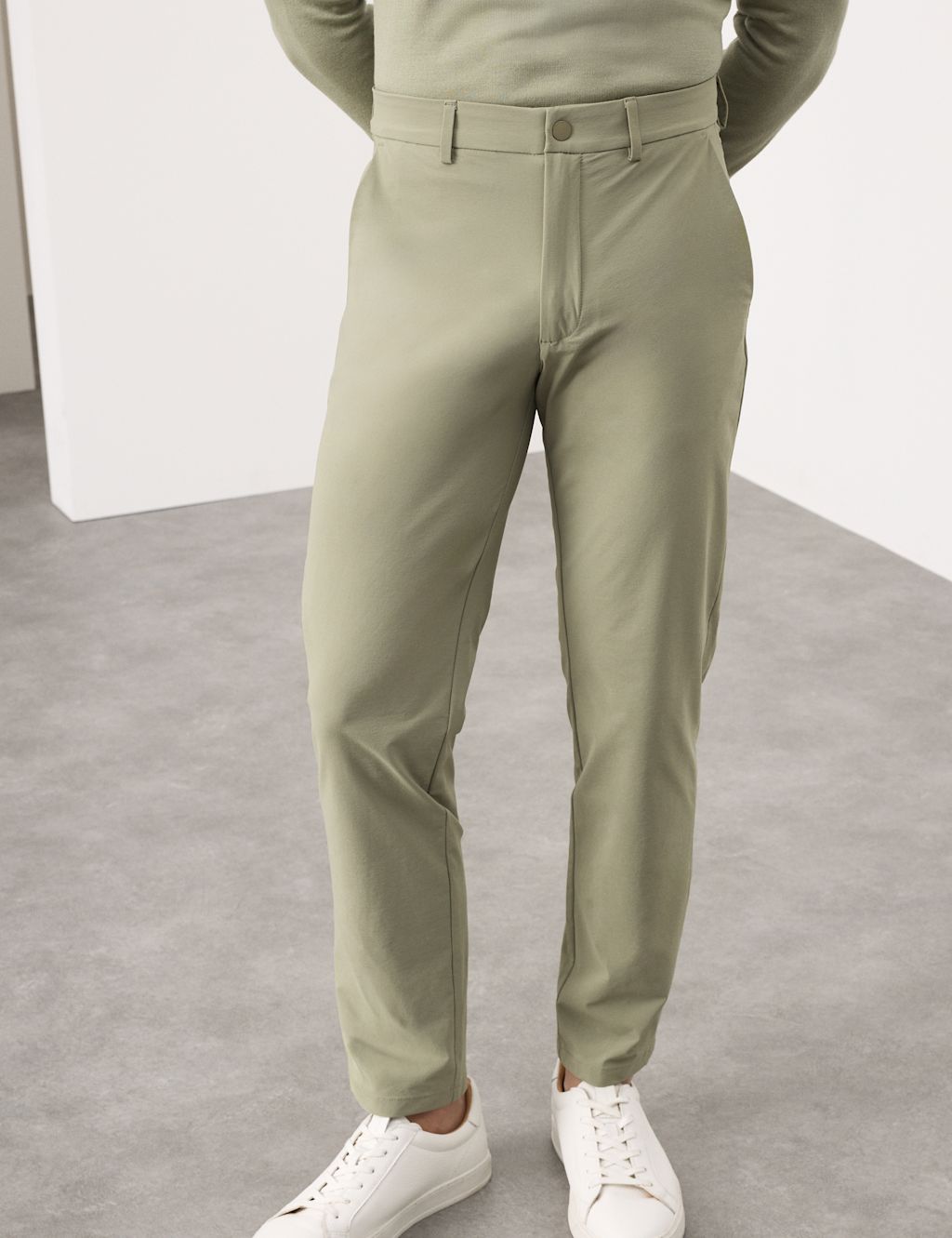Autograph Performance Straight Fit Technical Trousers - 30/31in - Light Olive, Light Olive
