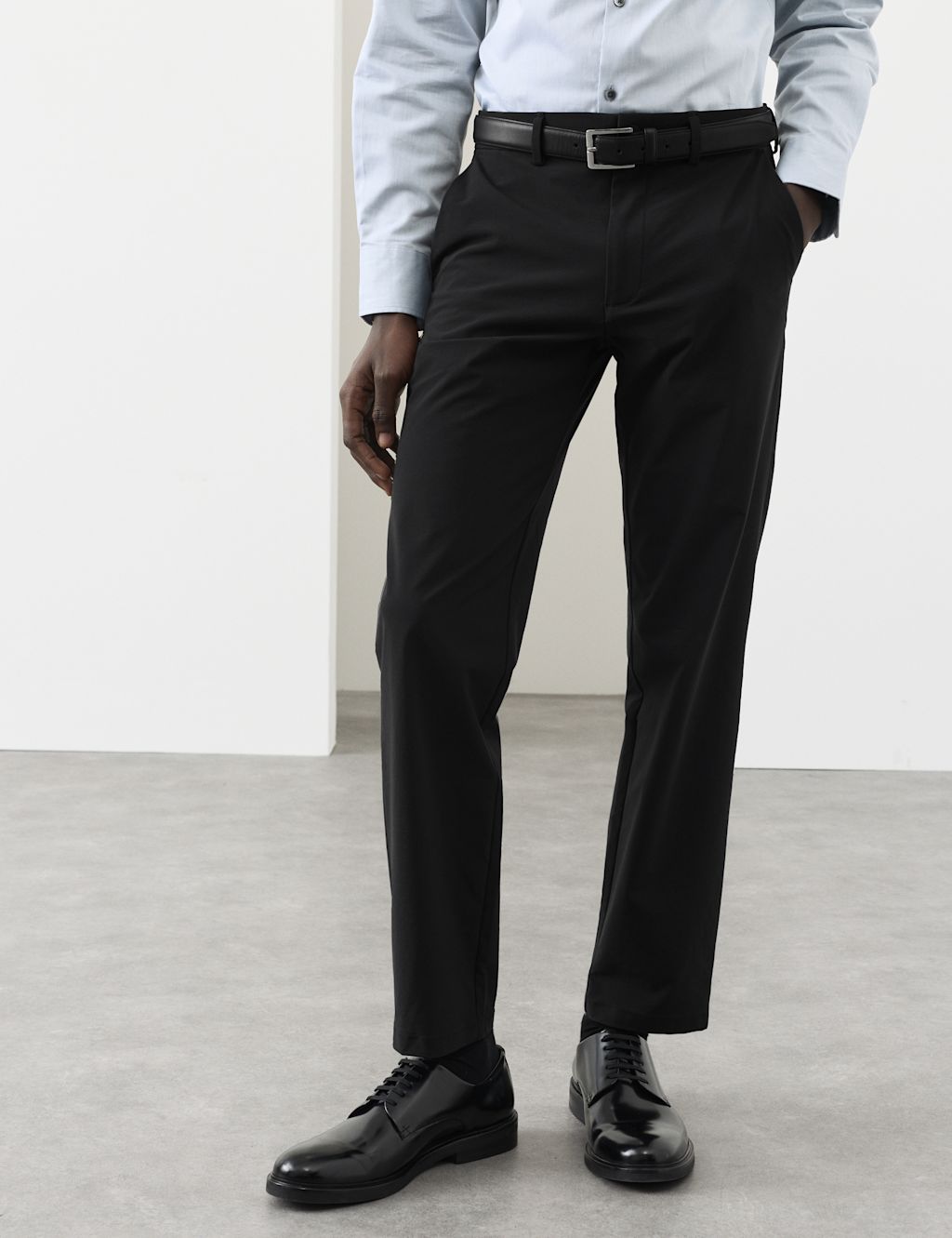 Autograph Performance Straight Fit Technical Trousers - 30/31in - Black, Black