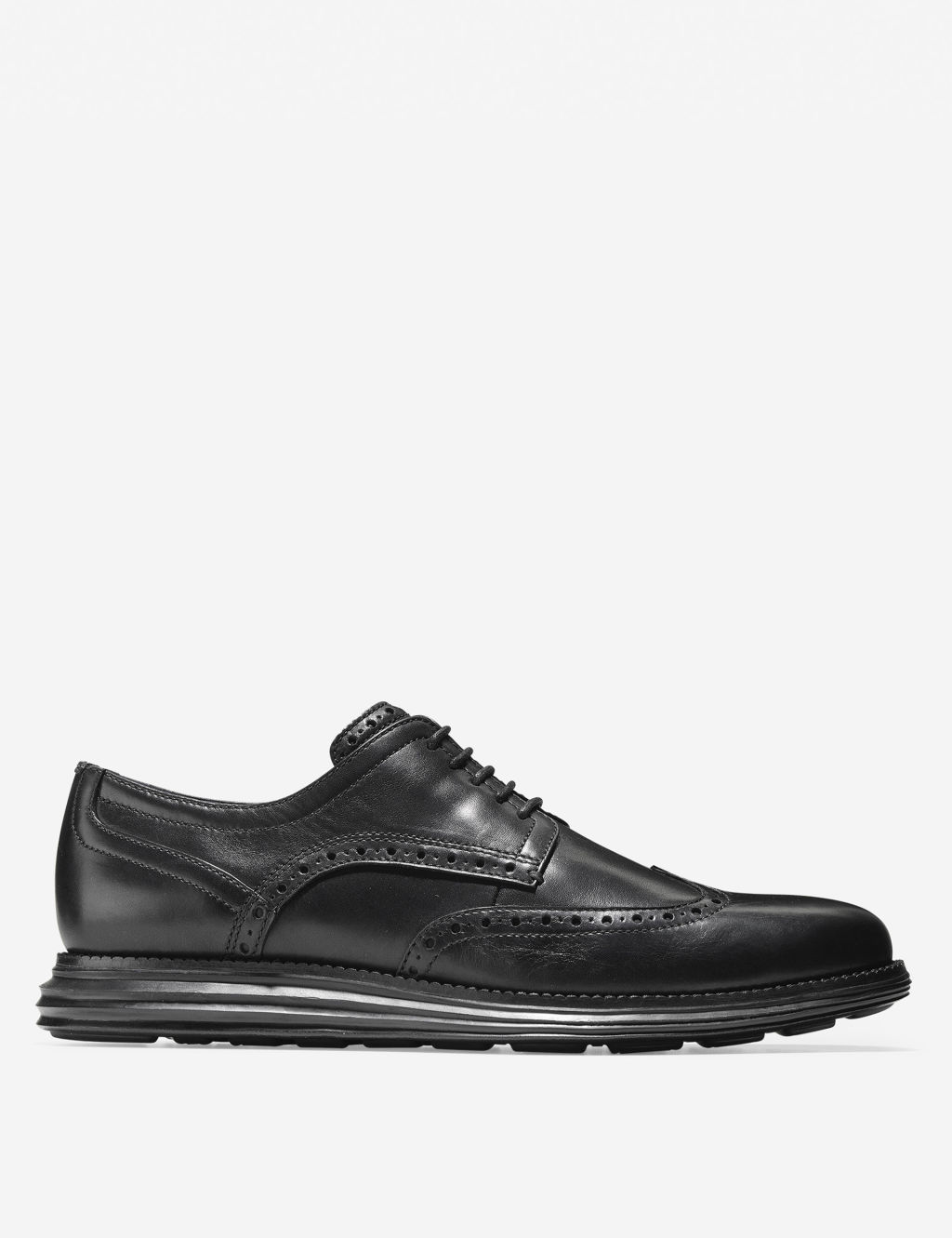 Cole Haan Originalgrand Wide Fit Leather Oxford Shoes - 9 - Black, Black