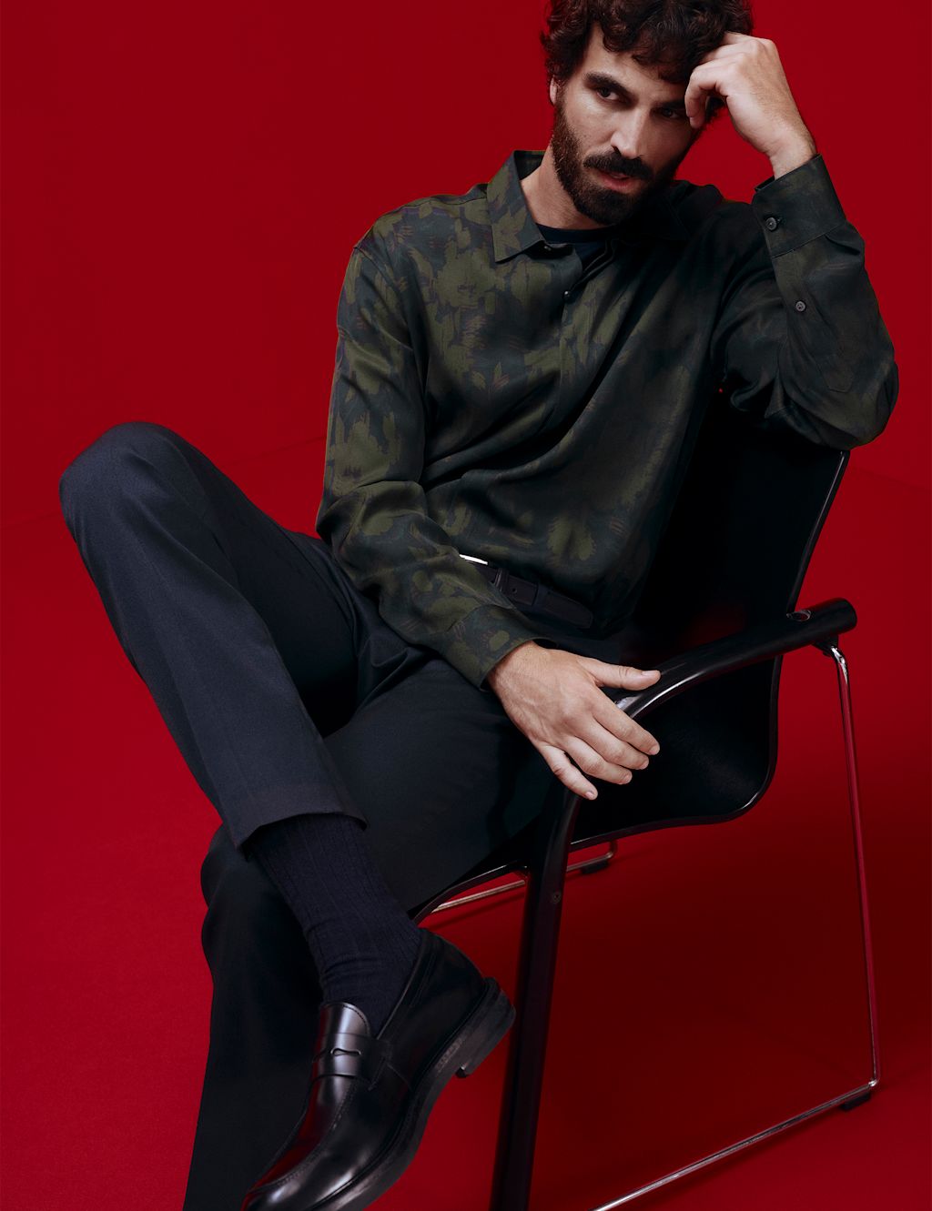 Autograph Regular Fit Floral Shirt - LREG - Khaki Mix, Khaki Mix