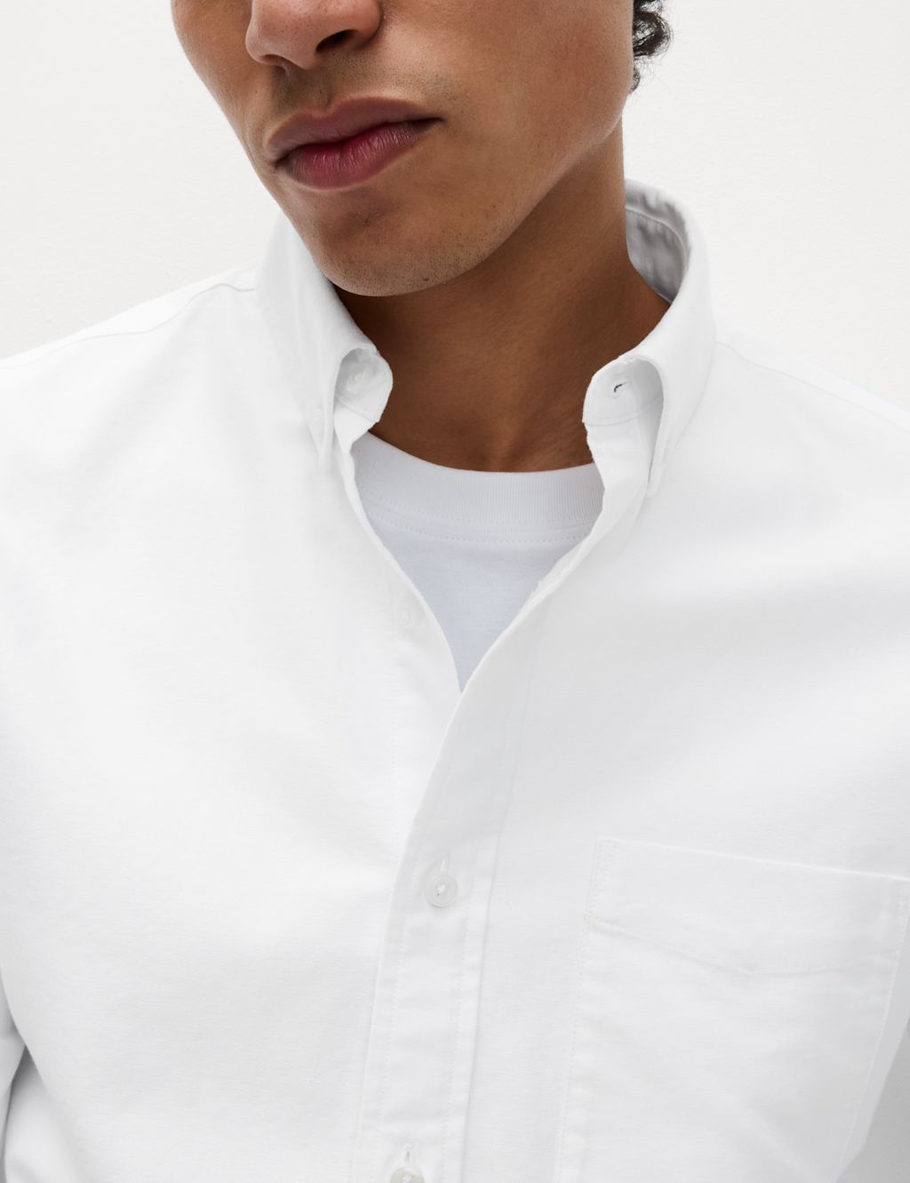 M&S Slim Fit Ultimate Pure Cotton Oxford Shirt - LREG - White, White