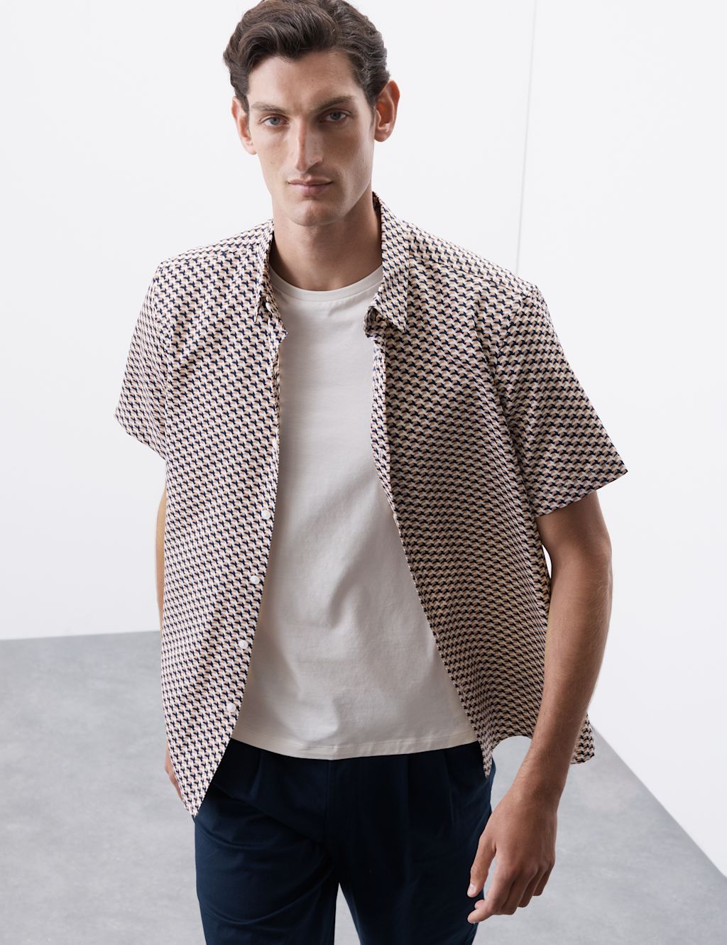 Autograph Geometric Print Shirt - LREG - Pink Mix, Pink Mix