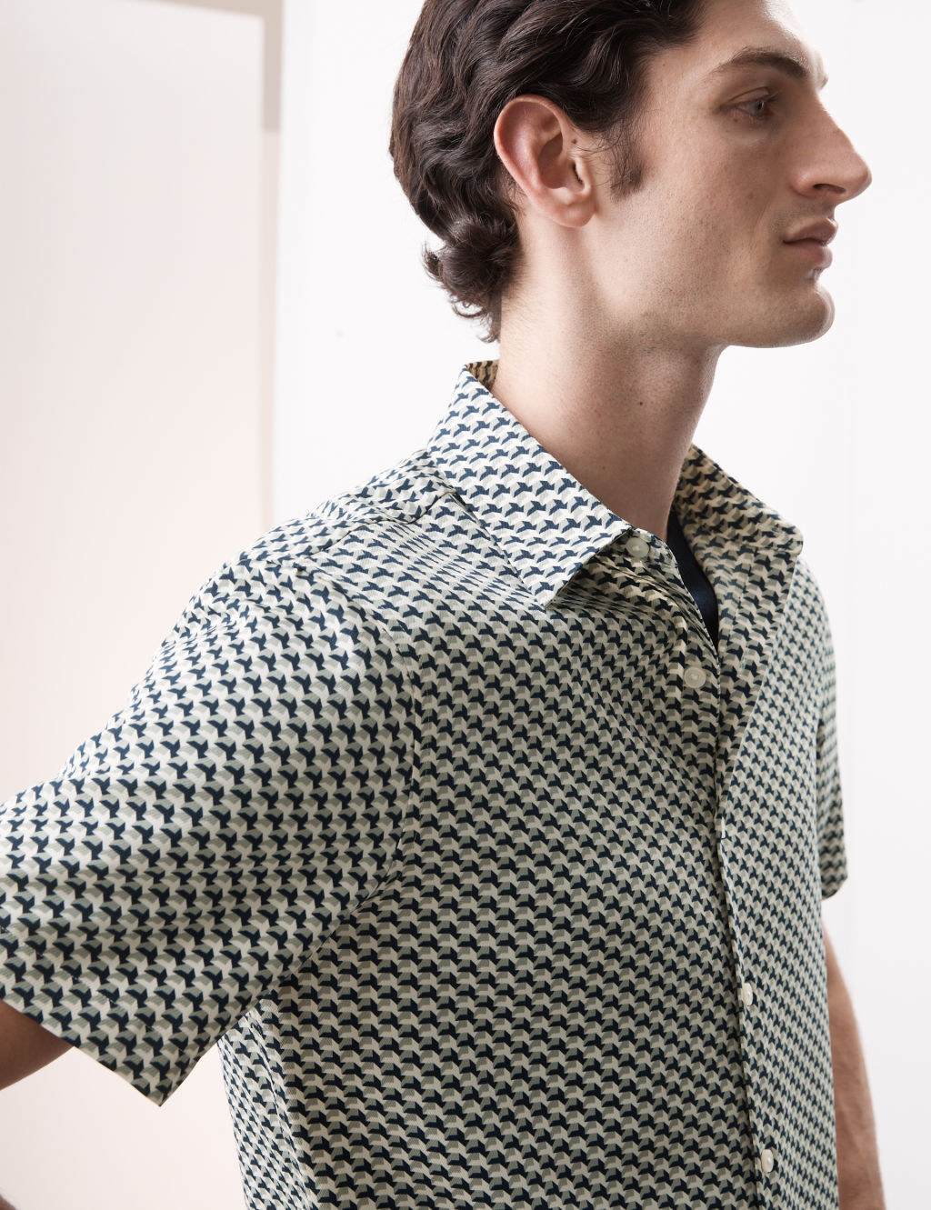 Autograph Geometric Print Shirt - LREG - Grey Mix, Grey Mix