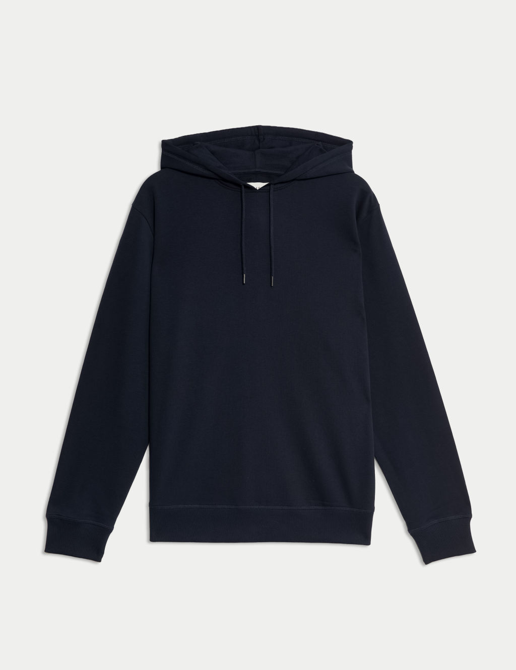 M&S Cotton Rich Lightweight Hoodie - S - Dark Navy, Dark Navy