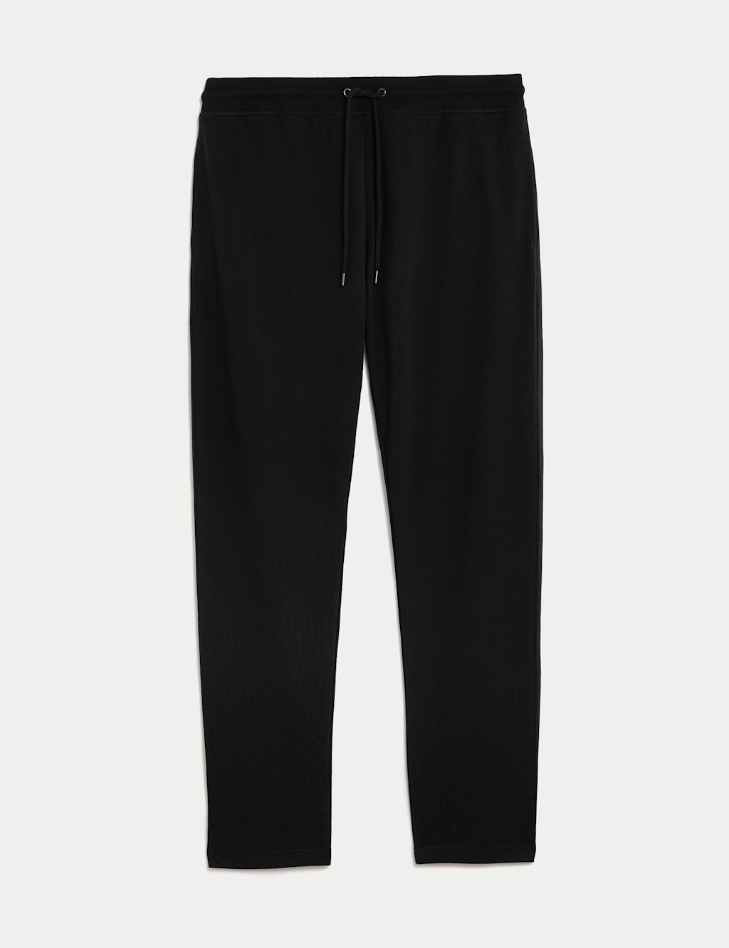 M&S Cotton Rich Straight Leg Joggers - L - Black, Black