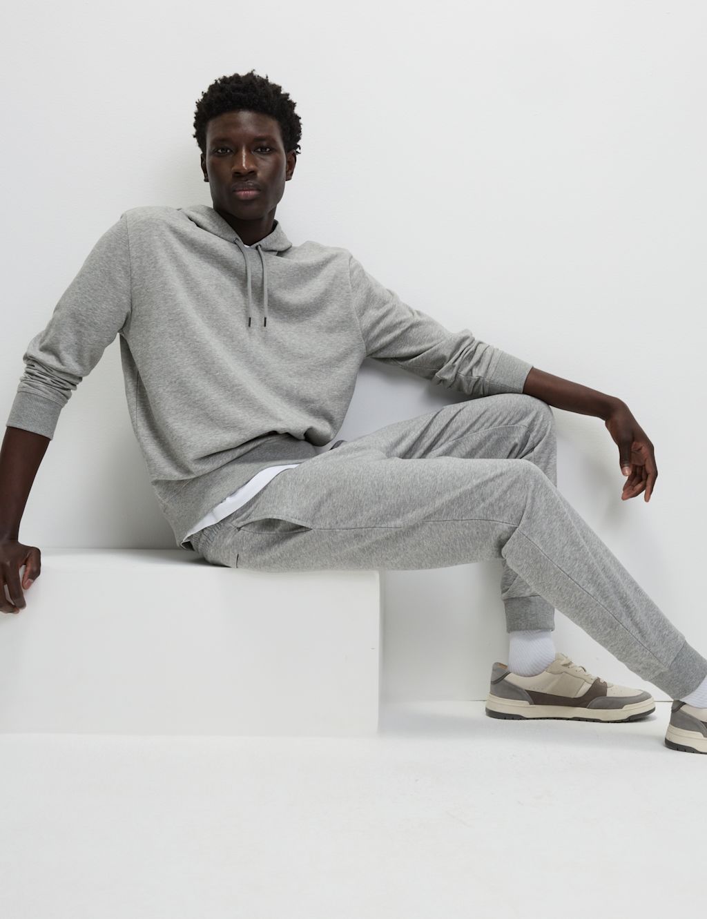 M&S Cuffed Joggers - XXXLREG - Grey Marl, Grey Marl