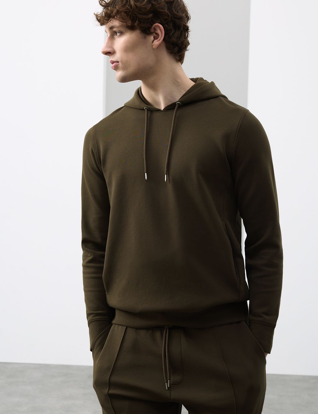 Autograph Cotton Rich Hoodie - XXLREG - Dark Olive, Dark Olive