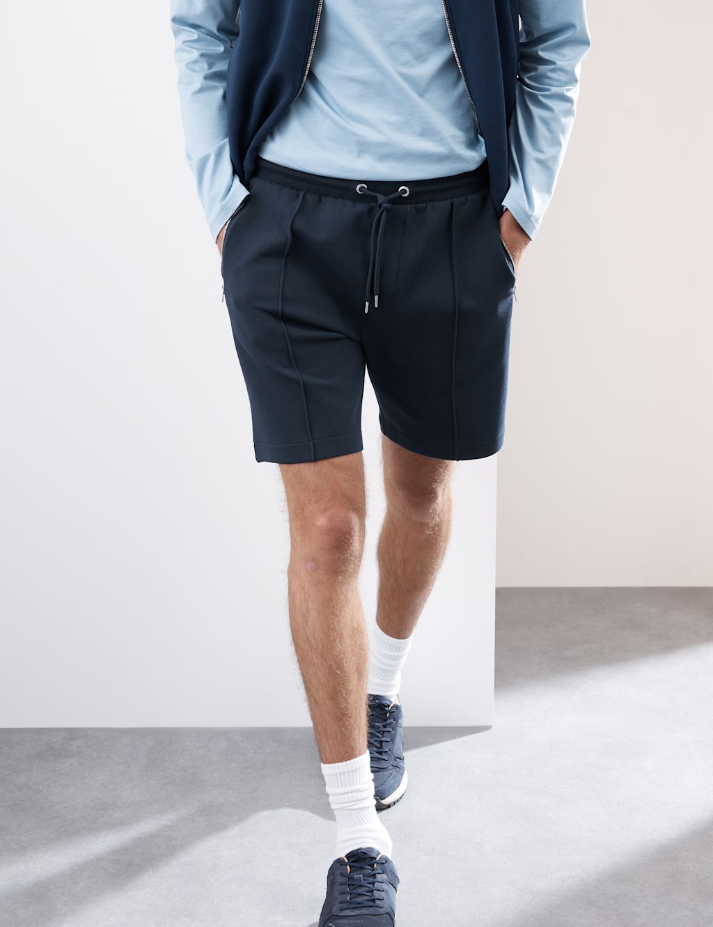 Autograph Regular Fit Elasticated Waist Shorts - XXXLMID - Dark Navy, Dark Navy