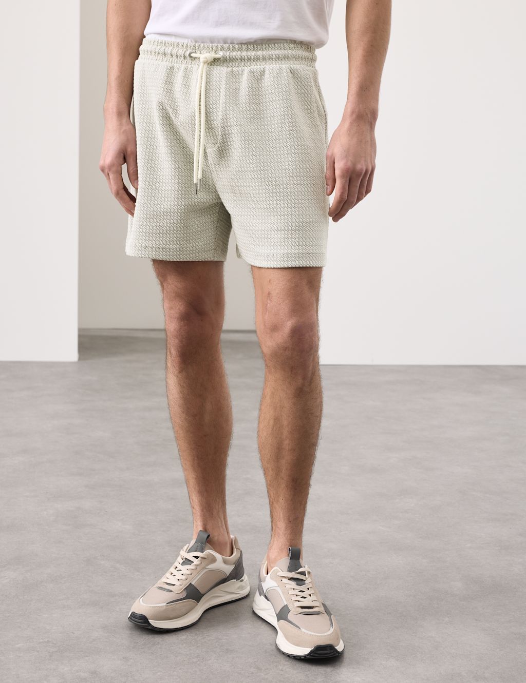 Autograph Textured Stretch Jersey Shorts - XL - Light Natural, Light Natural