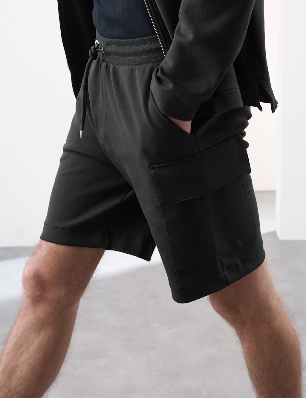 Autograph Cotton Rich Cargo Shorts - LMID - Black, Black