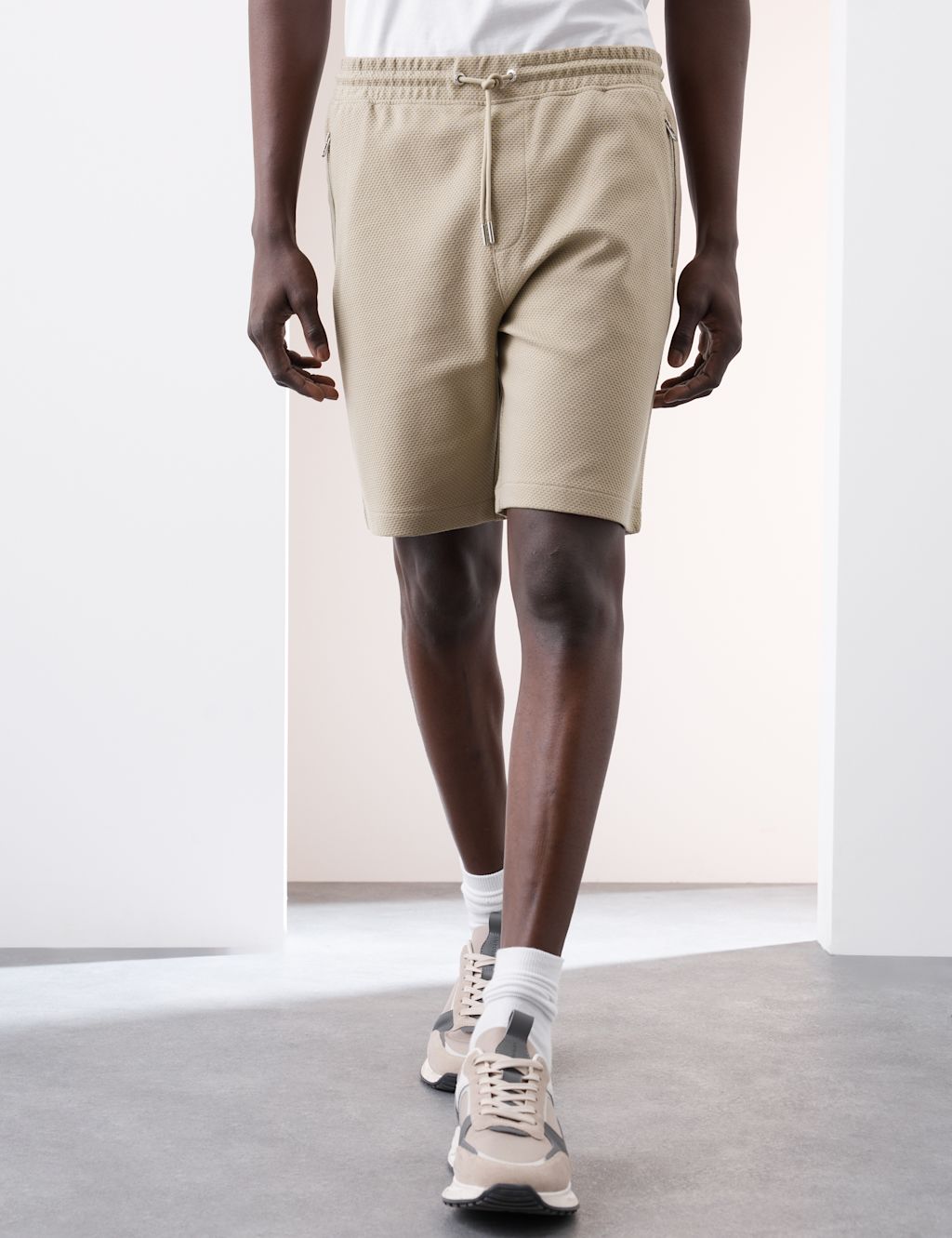 Autograph Cotton Rich Waffle Shorts - XLMID - Sand, Sand