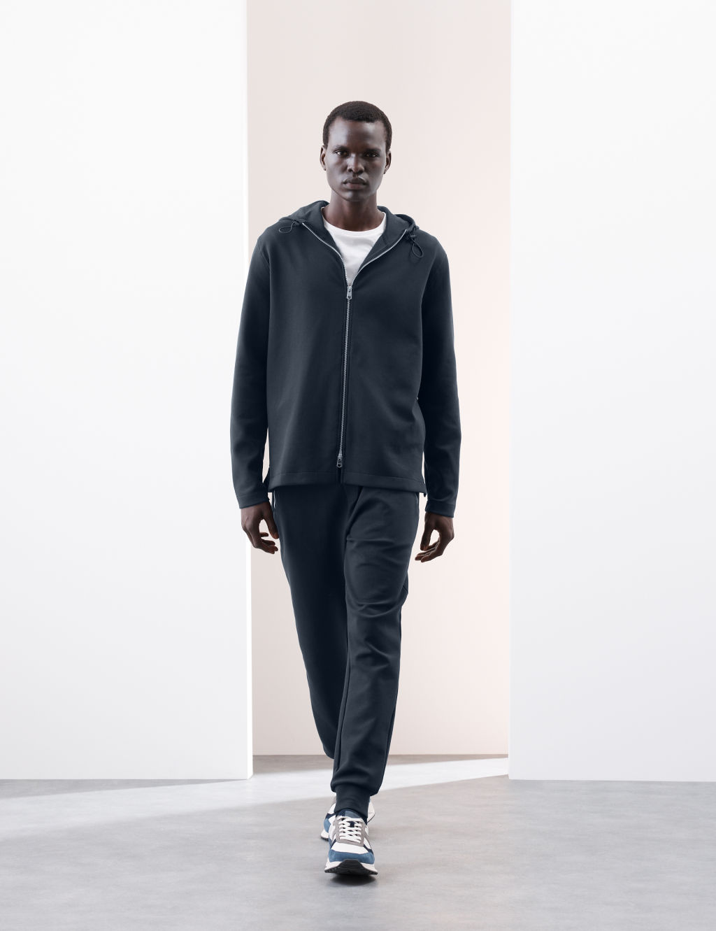 Autograph Cotton Rich Zip Up Hoodie - MREG - Dark Navy, Dark Navy