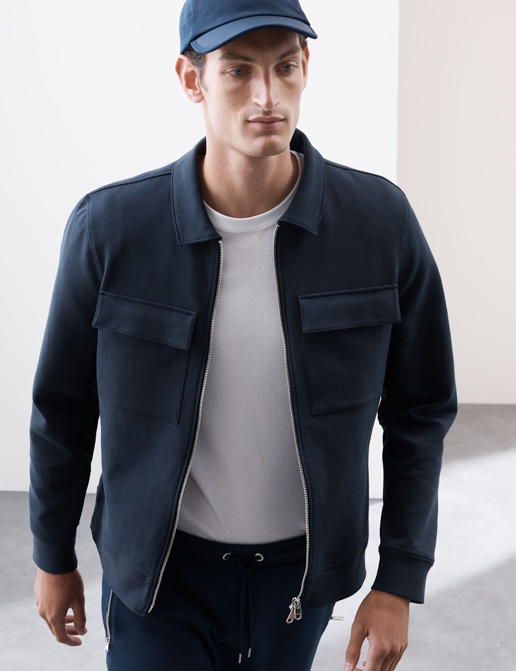 Autograph Cotton Rich Jacket - LREG - Dark Navy, Dark Navy