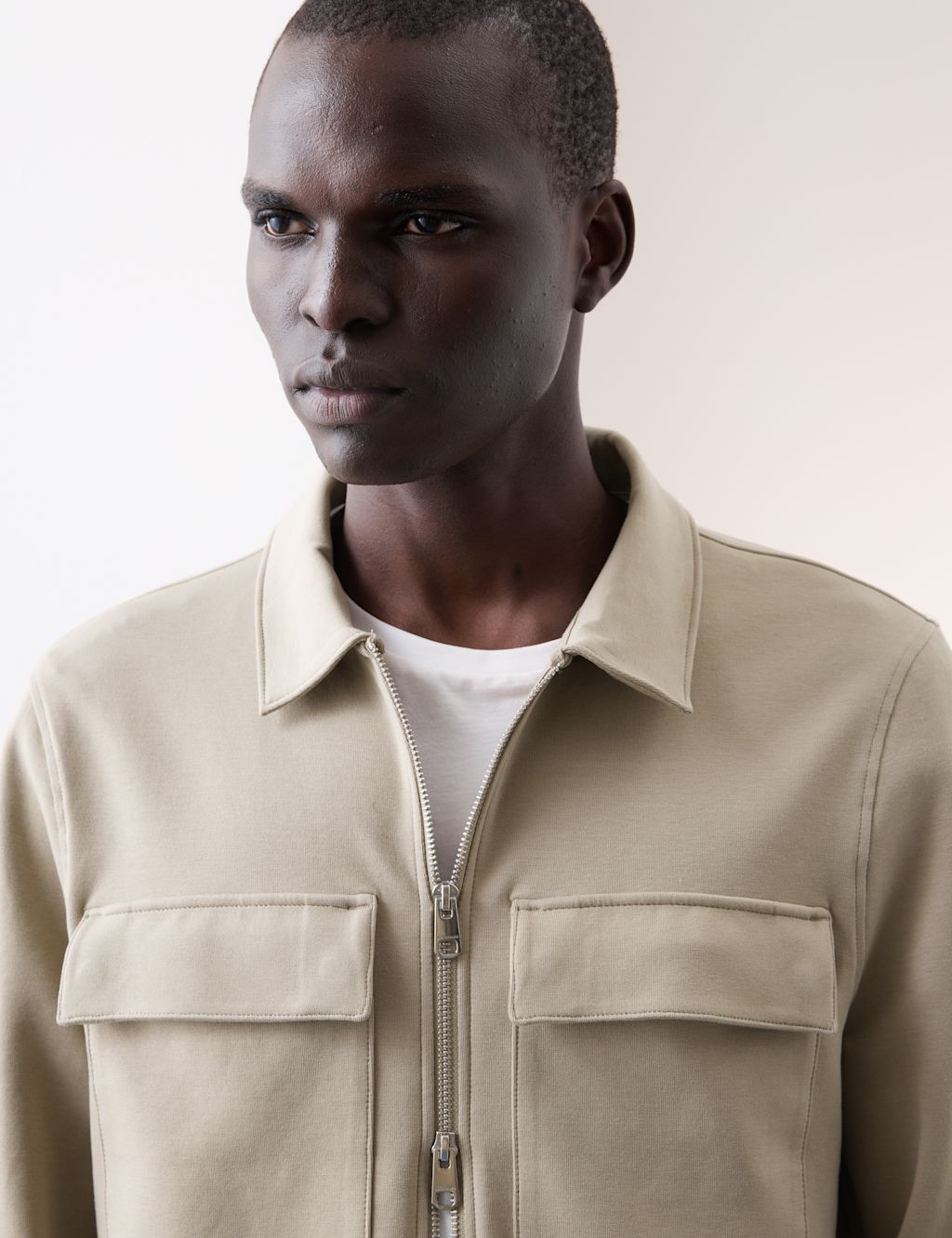 Autograph Cotton Rich Zip Jacket - XXXLREG - Sand, Sand