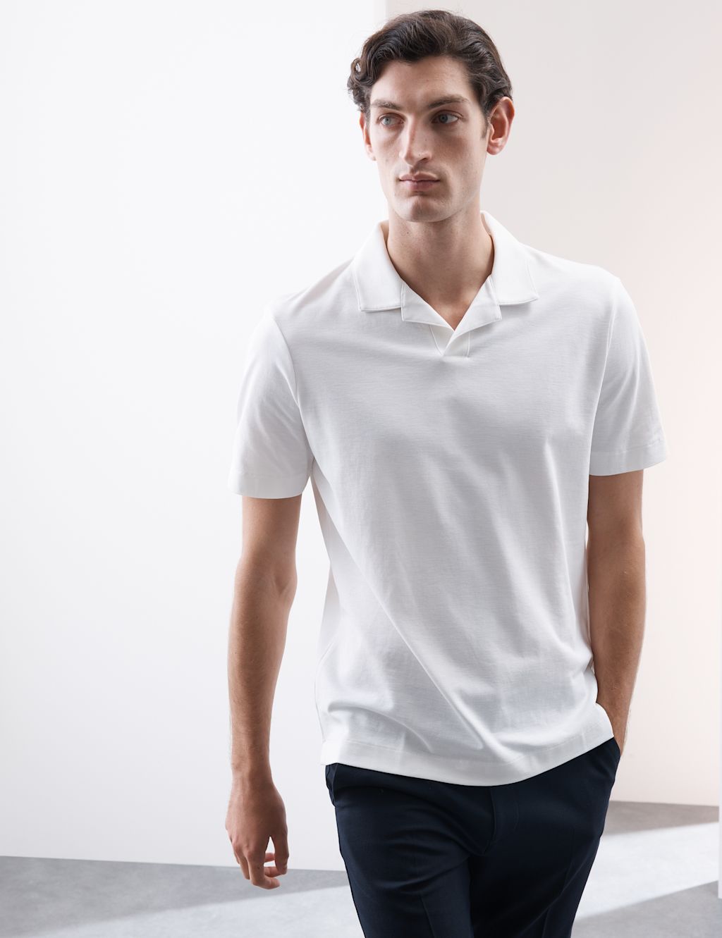 Autograph Cotton Rich Micro Pique Coolmax™ Polo Shirt - XLREG - Ivory, Ivory
