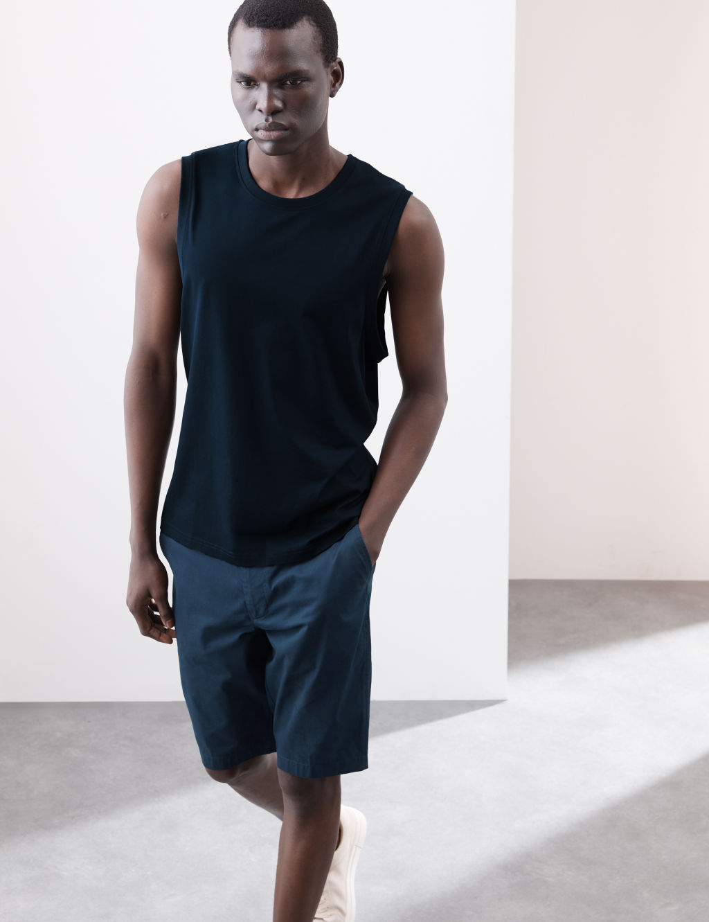 Autograph Pure Supima Cotton Crew Neck Tank Top - XXLREG - Dark Navy, Dark Navy