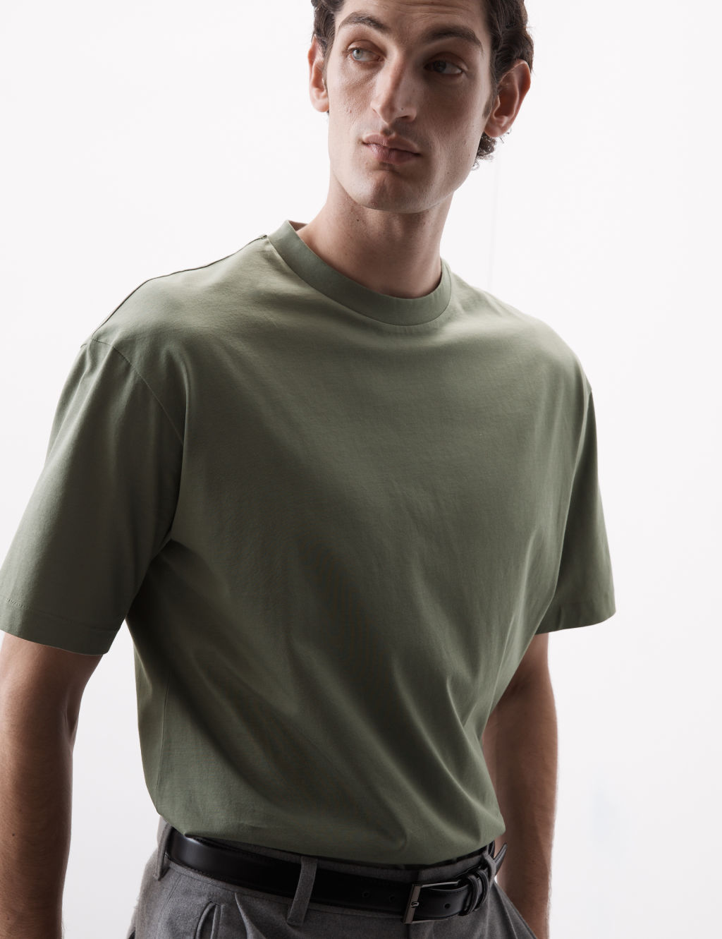 Autograph Pure Supima Cotton Oversized T-Shirt - XLREG - Smokey Green, Smokey Green