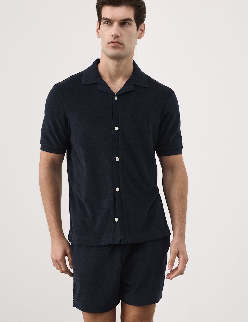 Autograph Cotton Rich Towelling shirt - 2XL - Dark Navy, Dark Navy
