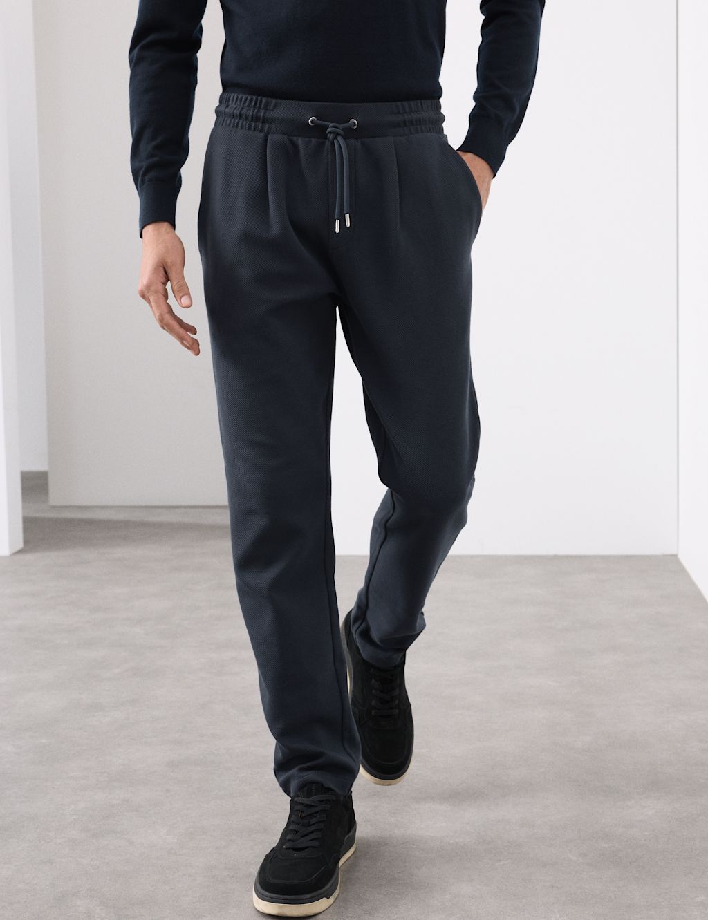 Autograph Cotton Rich Twill Joggers - S - Dark Navy Mix, Dark Navy Mix