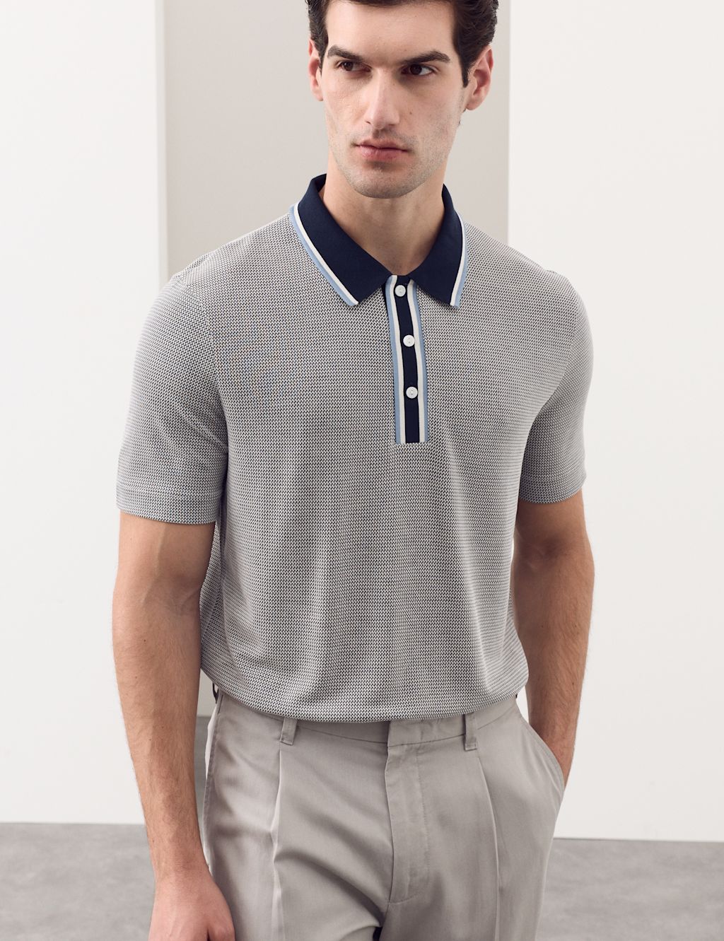 Autograph Modal Rich Tipped Soft Polo Shirt - 2XL - Dark Navy, Dark Navy