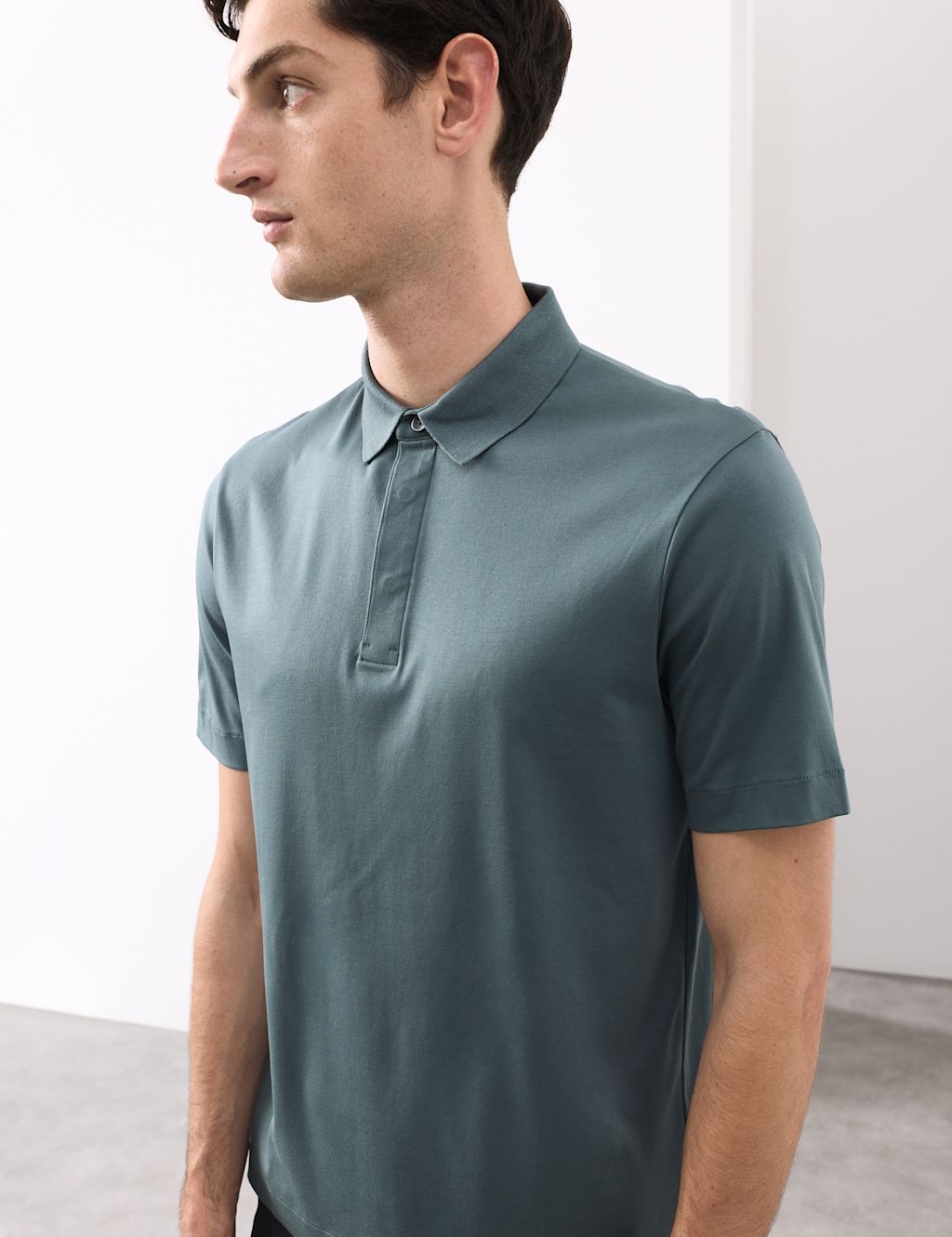 Autograph Pure Supima Cotton Polo Shirt - LREG - Teal Green, Teal Green