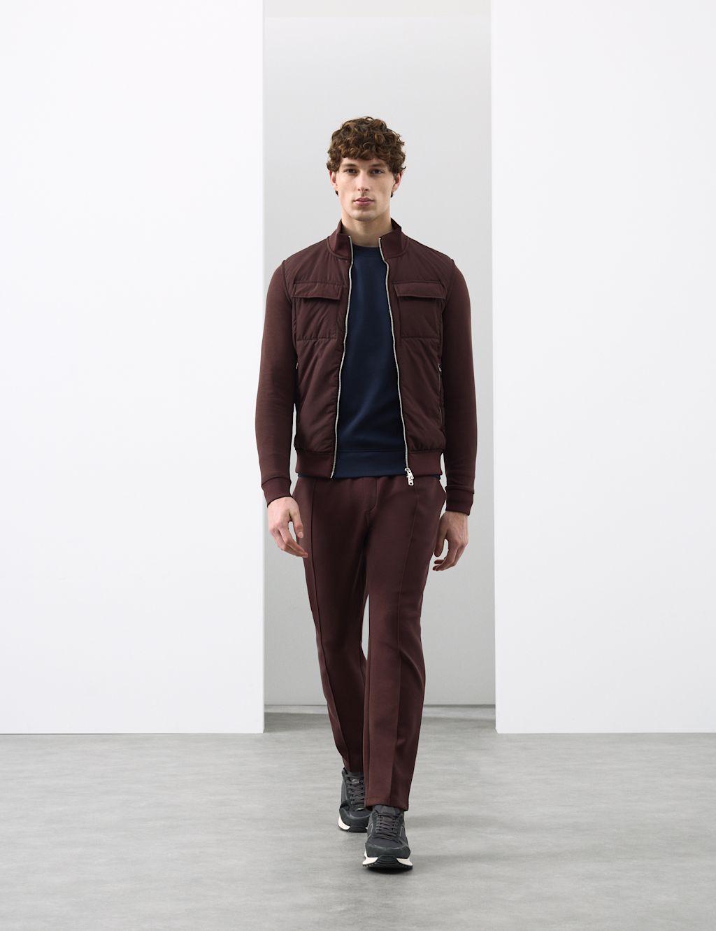 Autograph Cotton Rich Zip Up Pocket Jacket - MREG - Dark Chocolate, Dark Chocolate