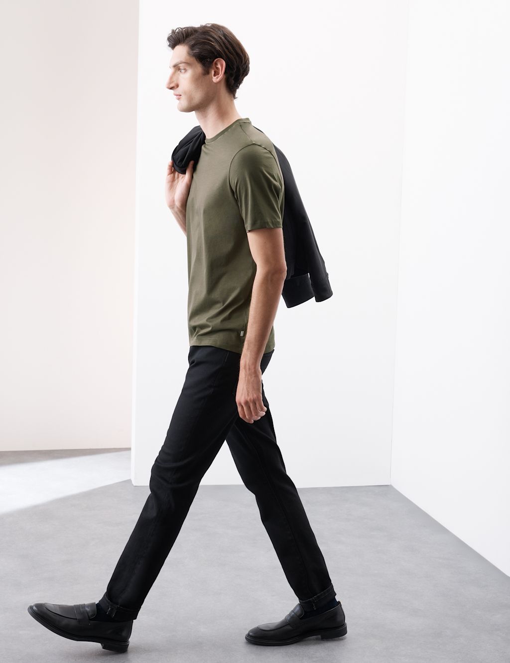 Autograph Pure Supima Cotton Performance Crew Neck T-shirt - SREG - Dark Olive, Dark Olive