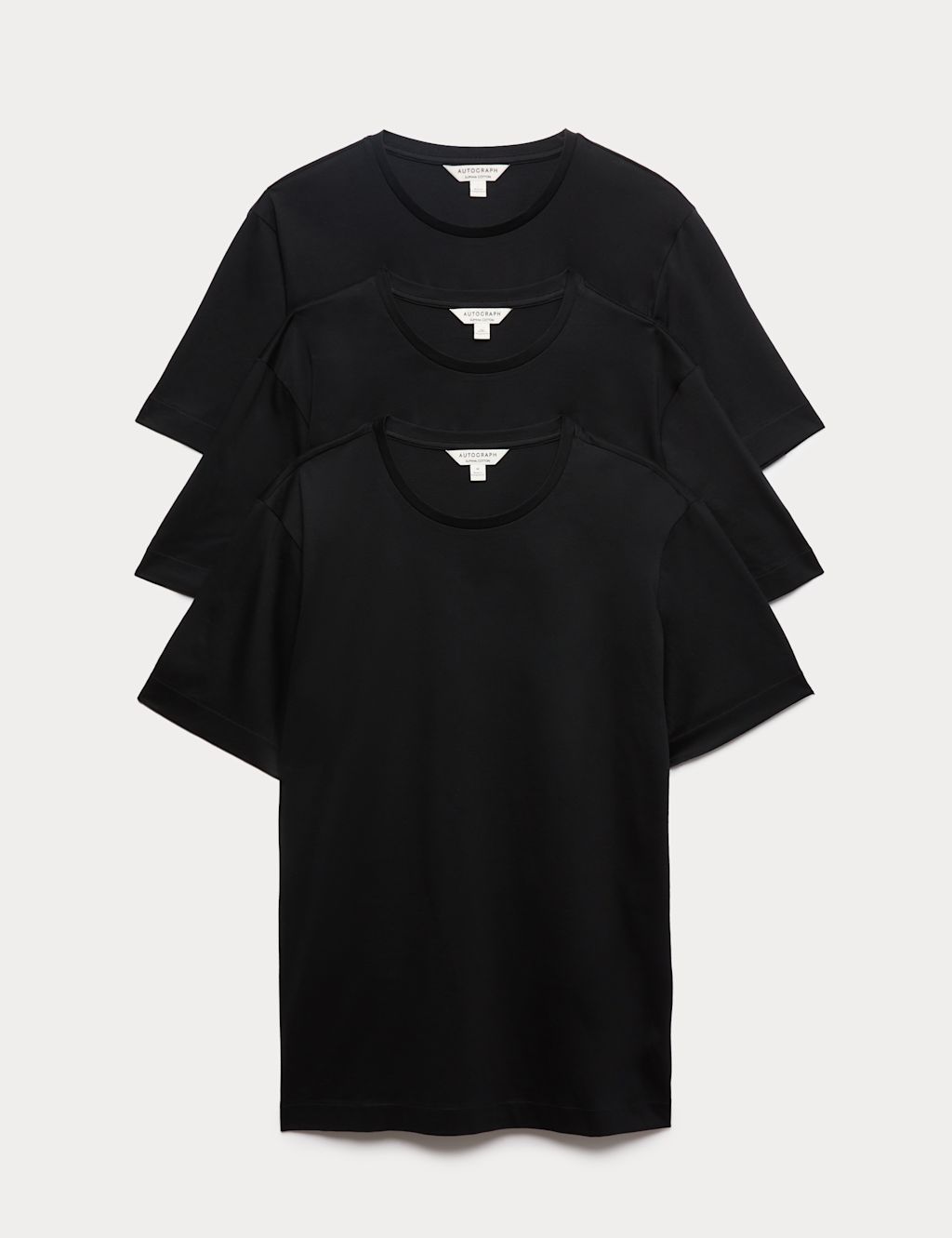 Autograph 3 Pack Pure Supima Cotton T-Shirts - L - Black C, Black C