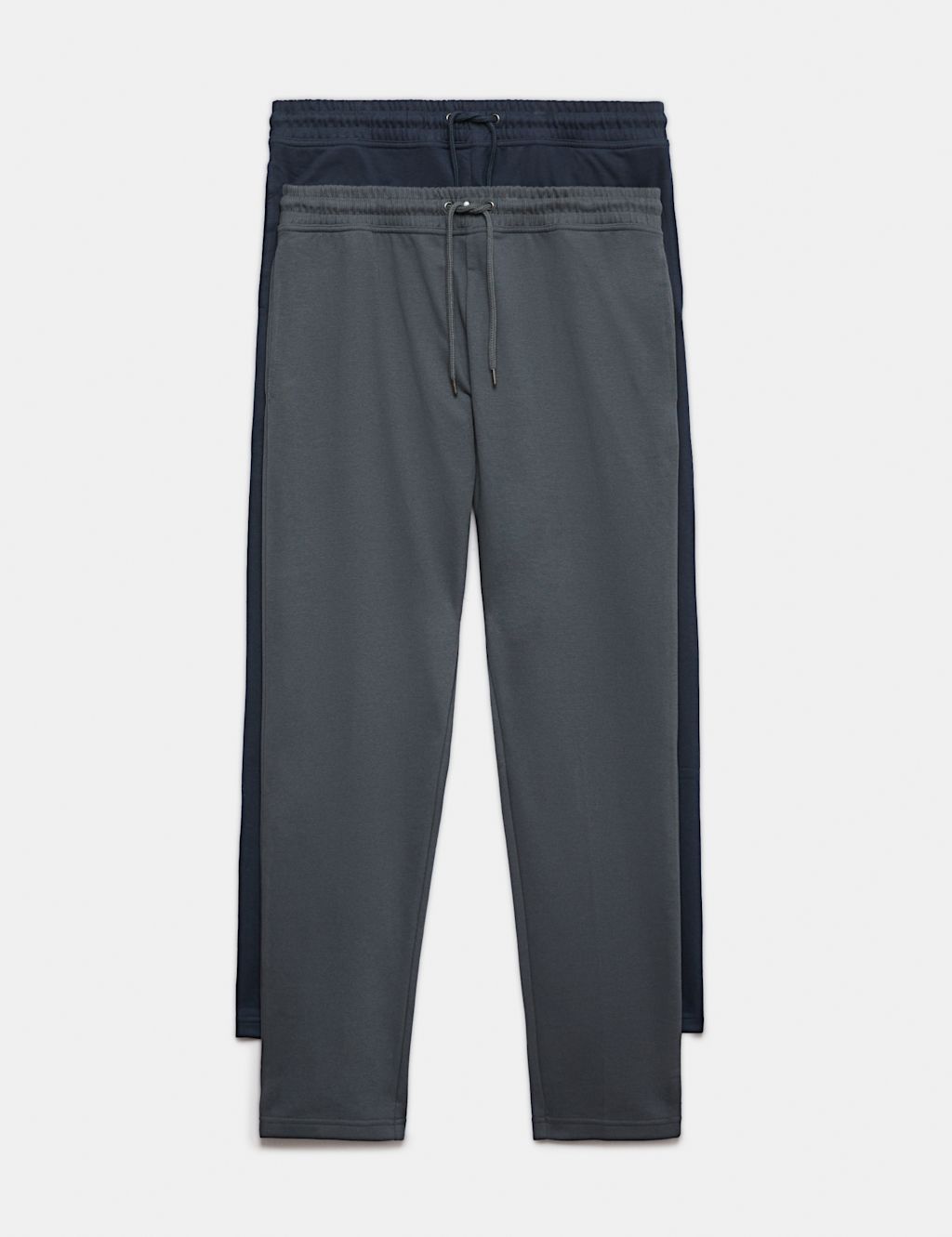 M&S 2 Pack Cotton Rich Straight Leg Joggers - 3XL - Navy Mix, Navy Mix
