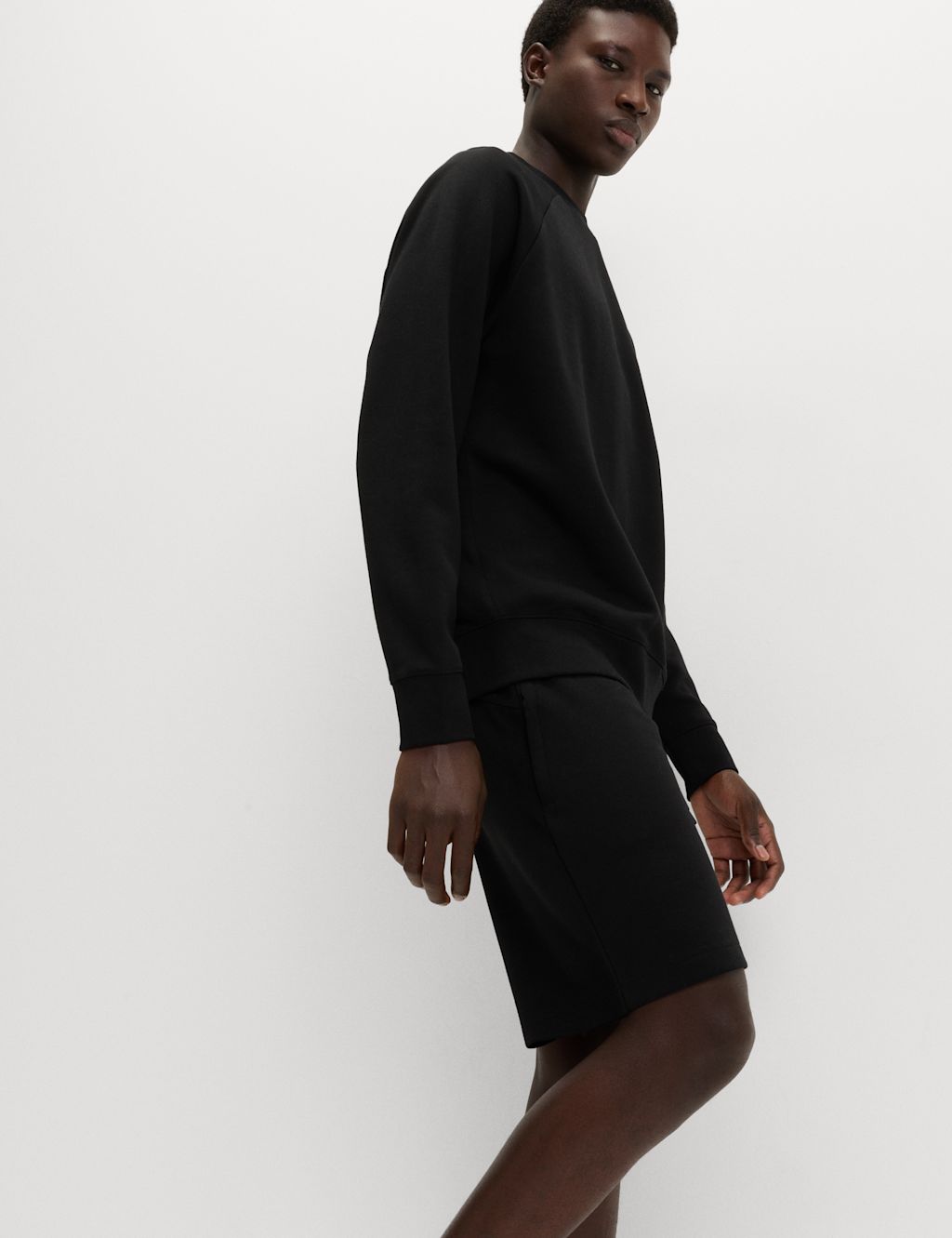 Goodmove Performance Jersey Crew Neck Sweatshirt - XLREG - Black, Black